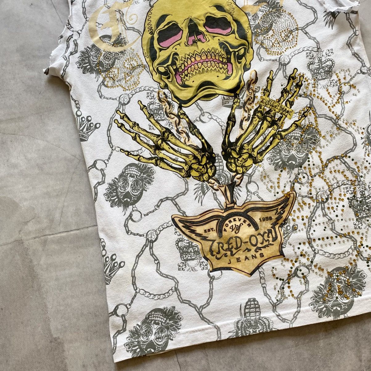 Christian Audigier × Ed Hardy × Japanese Brand VTG Ed Hardy Christian Audigier Style Y2K T-Shirt Tank Top Size US L / EU 52-54 / 3 - 2 Thumbnail