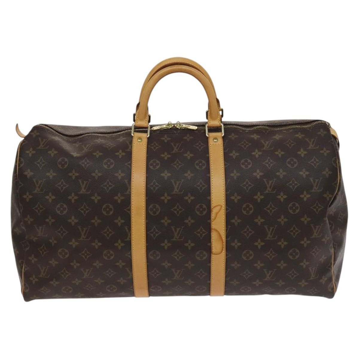 Keepall 55 Brown Canvas Travel Bag (Pre-Owned)