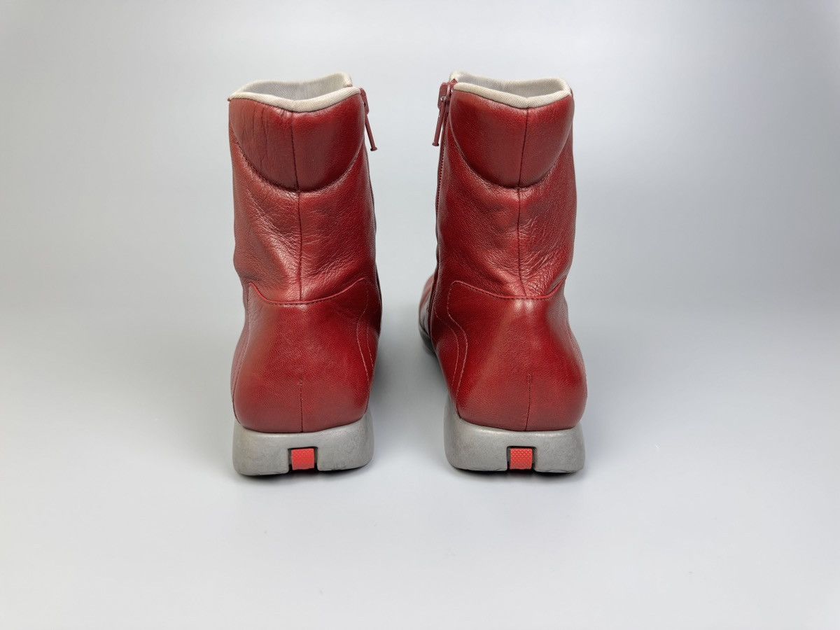 Prada Prada - Red Leather Sports Ankle Boots Size US 9 / IT 39 - 9 Thumbnail