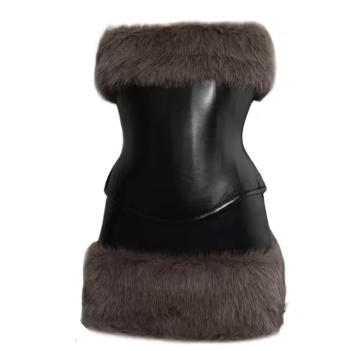 Other Designer Top + Skirt Set Fur PU Leather Punk Pinterest Size S / US 4 / IT 40 - 7 Thumbnail