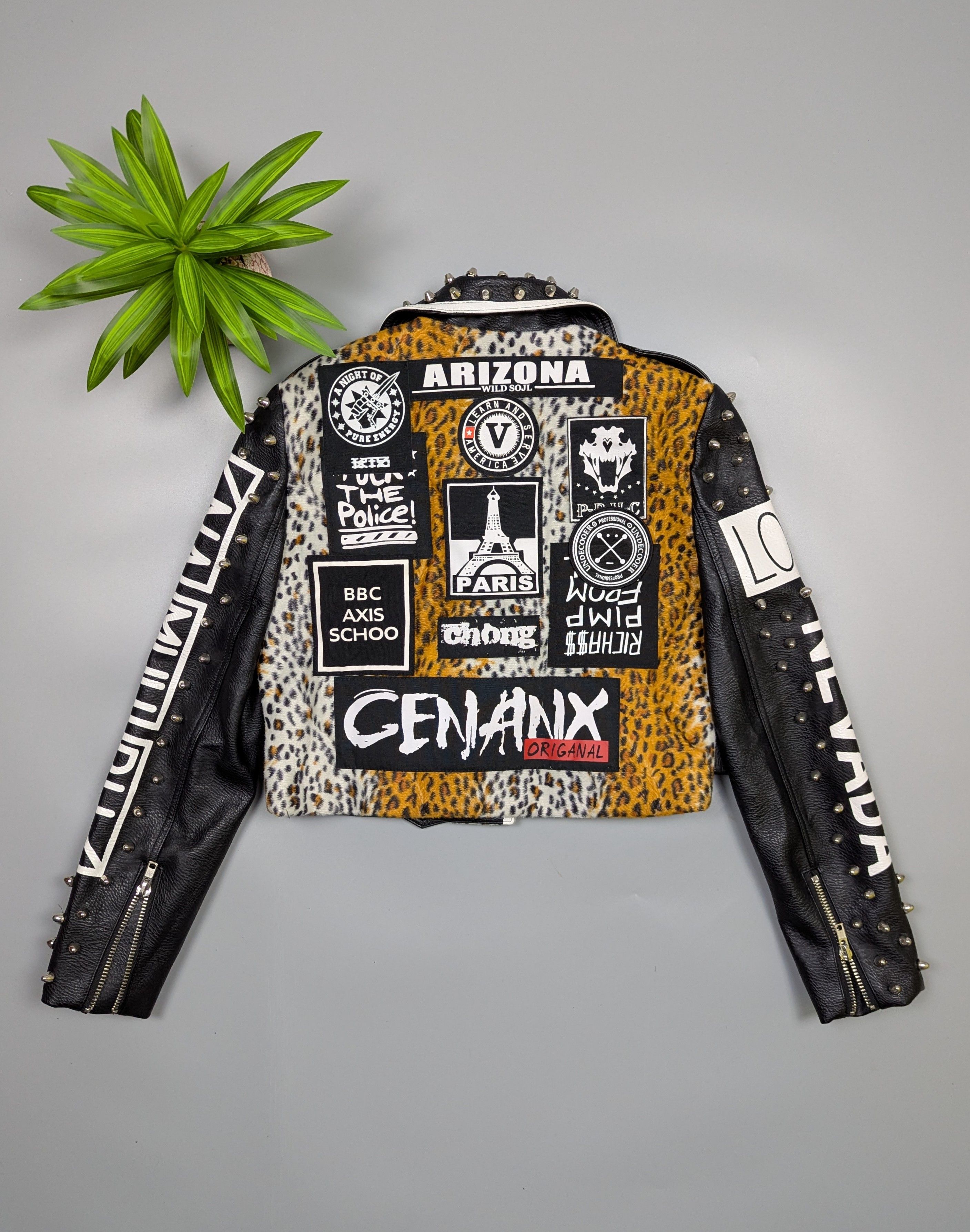 Hysteric Glamour Y2K Punk Rock Studded Graffiti Jacket Biker Leather Style Size M / US 6-8 / IT 42-44 - 1 Thumbnail