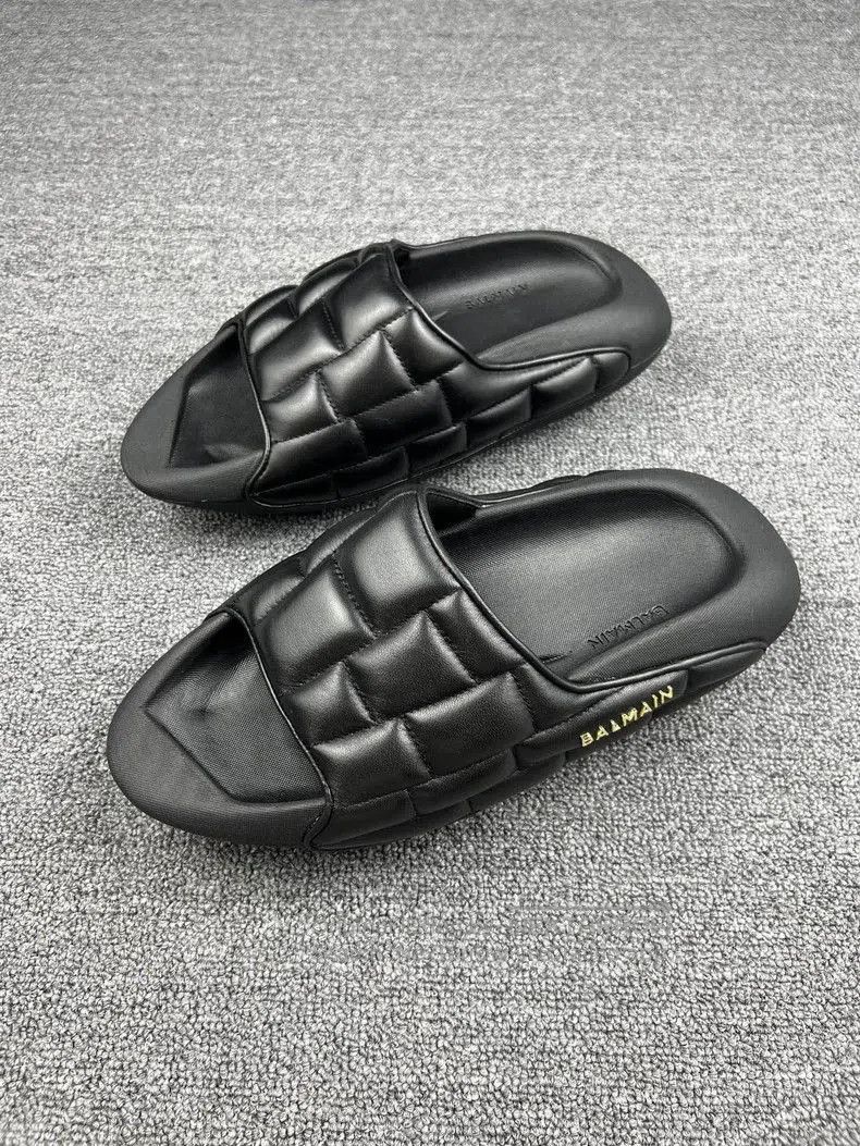 Balmain Black Space Slippers.