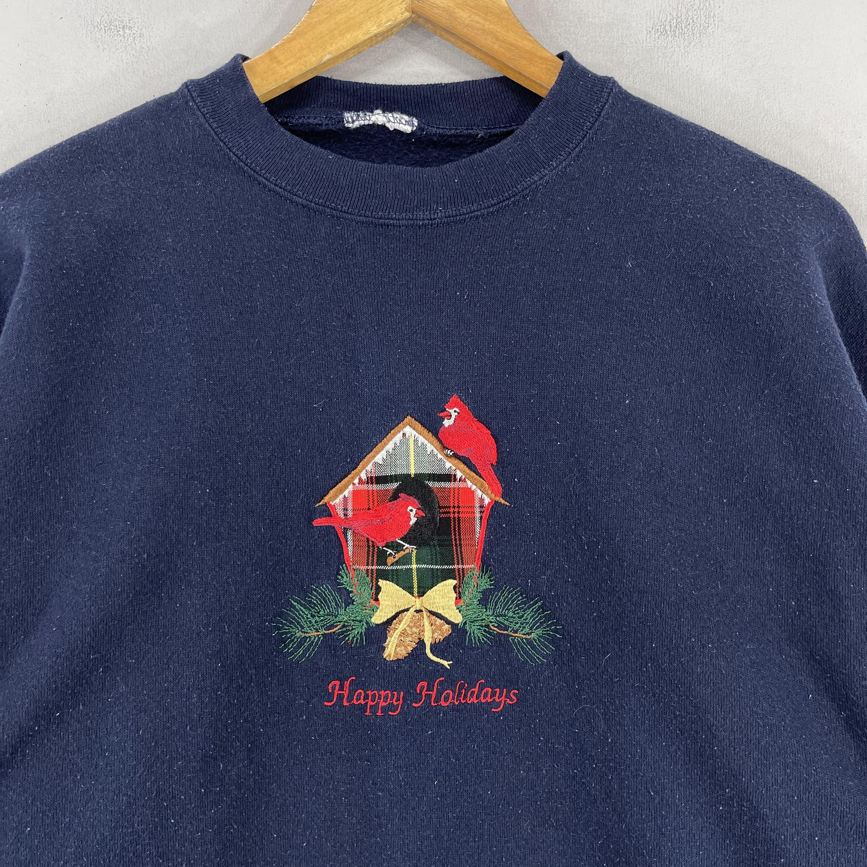 Habitat × Vintage RED CARDINAL Birds Crewneck Sweatshirt Embroidery Size US M / EU 48-50 / 2 - 2 Thumbnail
