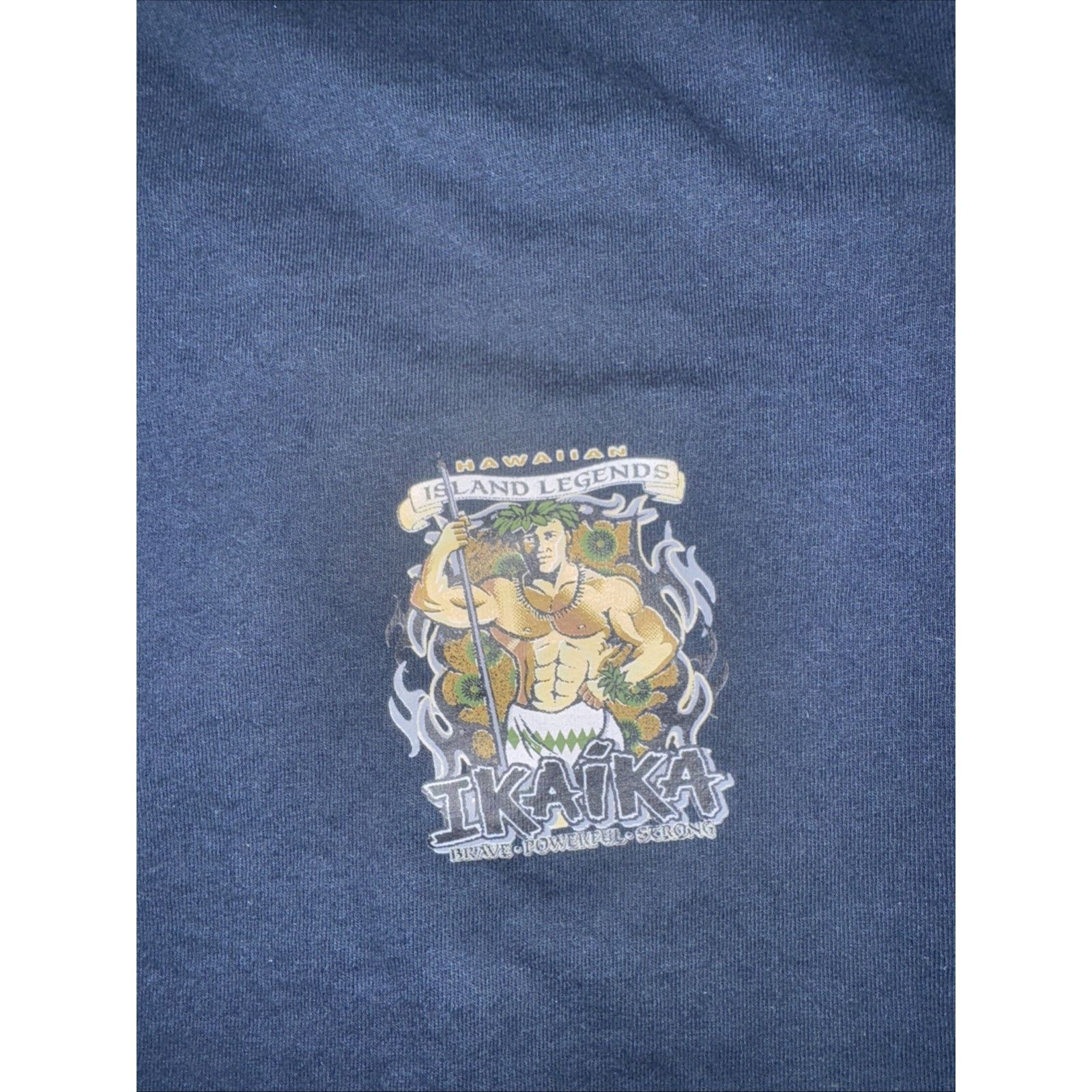 Band Tees × Vintage Hawaiian Island Legends Ikaika Warrior T-Shirt Blue XL 24x28 Size US XL / EU 56 / 4 - 4 Thumbnail
