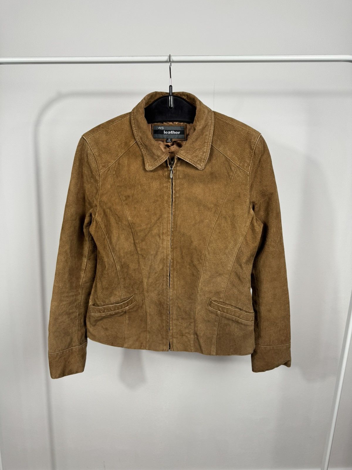 Other Vintage Women’s Brown Suede Leather Jacket Zip Up Short Y2K Size M / US 6-8 / IT 42-44 - 1 Thumbnail