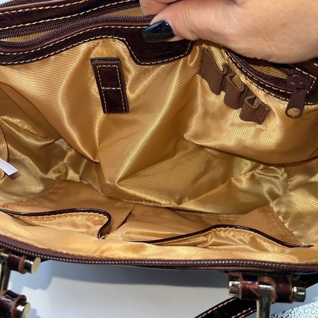 Other Madi Claire Vintage Faux Reptile Embossed Two Way Bag with Marigold interior Size ONE SIZE - 11 Thumbnail