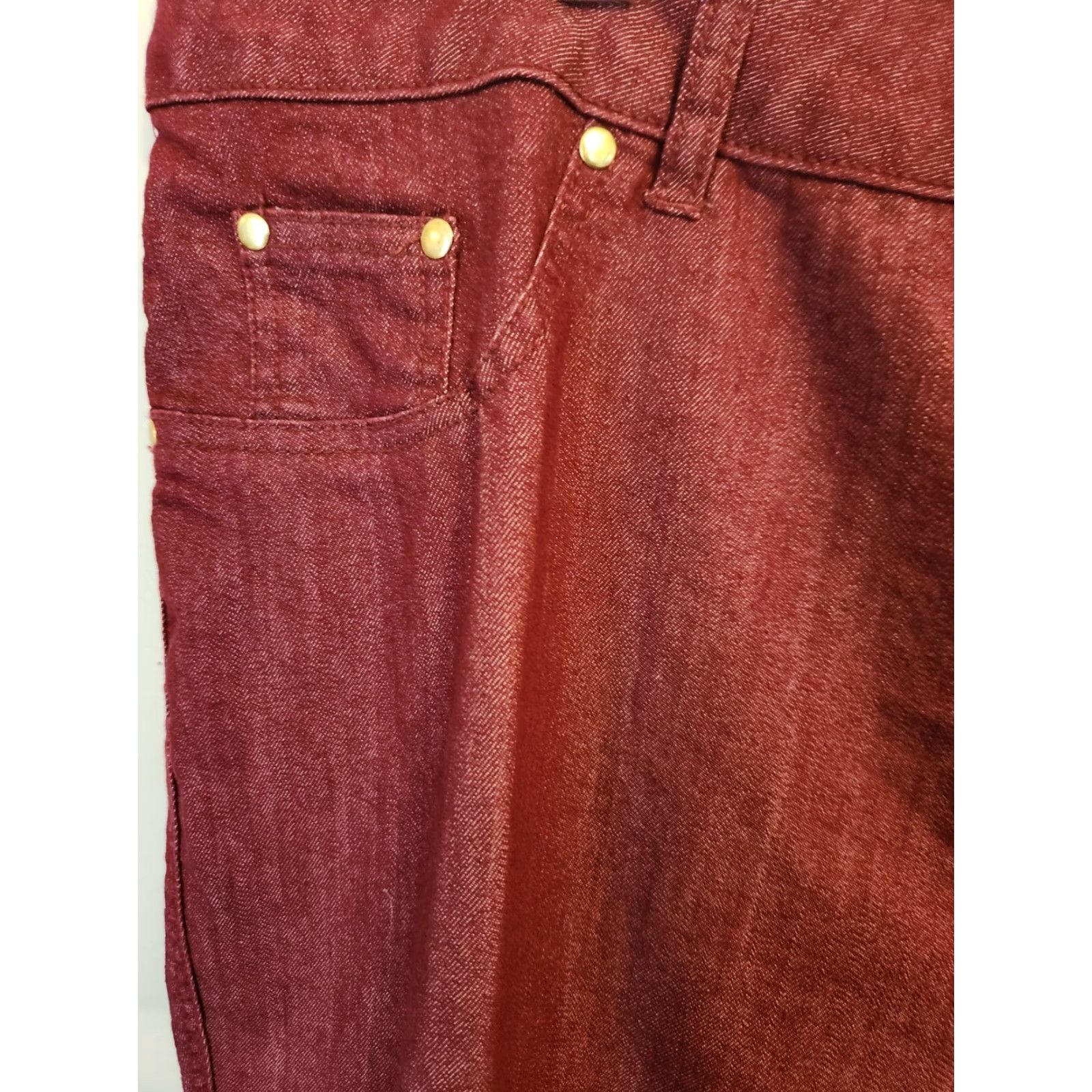 Denime IMAN Wine Pull-on Women's Mid-Rise Stretch Denim Jeans 2X Short Straight Leg Jeans Women Plus Size Wine Denim Straight Leg Size 40" / US 18 - 2 Thumbnail
