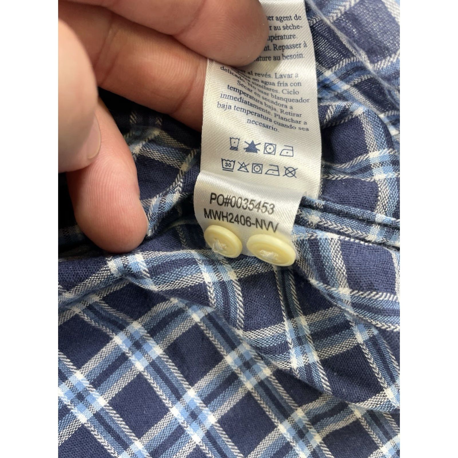 Faherty Faherty Shirt Mens 2XL Blue Plaid Button-Up Tencel Cotton Organic Casual Shirt Size US XXL / EU 58 / 5 - 6 Thumbnail