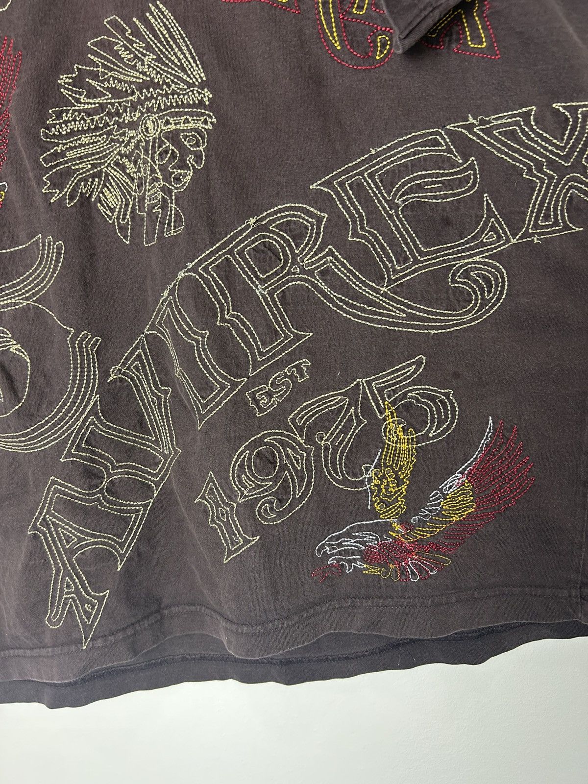 Affliction Avirex Fully Embroidered Heavy Y2K Shirt Size US XXL / EU 58 / 5 - 4 Thumbnail