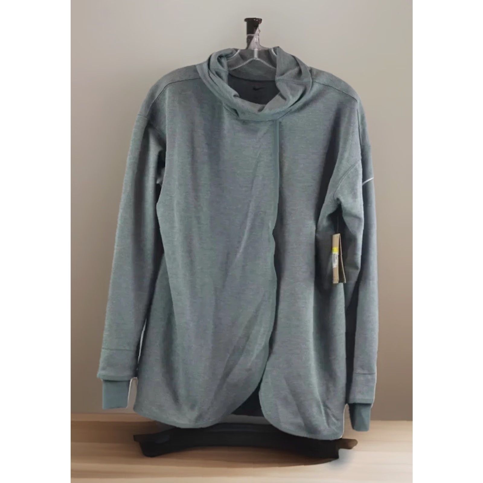 Nike VINTAGE Nike Training Steel Gray Turtleneck Wrap Front Slit Sweater Size S Women Shirt Pullover Mens Womens Size S / US 4 / IT 40 - 2 Thumbnail