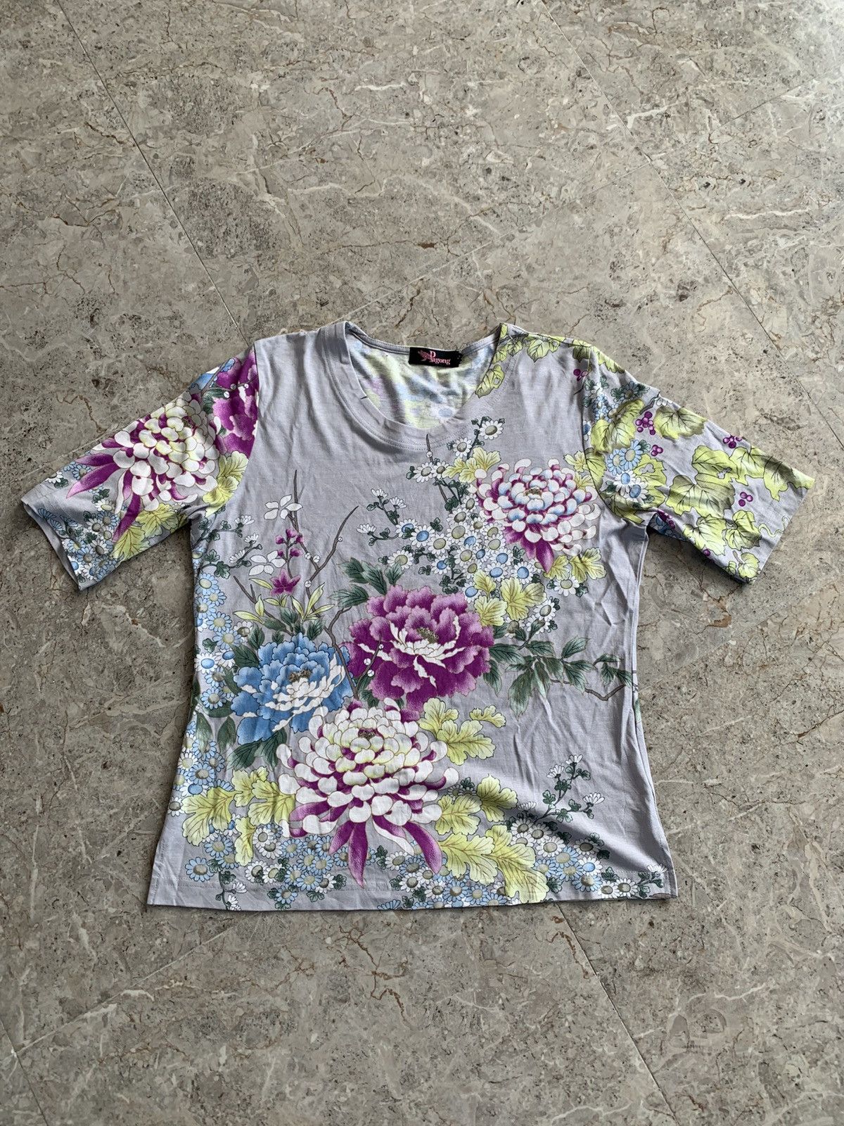 Pagong All Over Print Flower SS T-Shirt