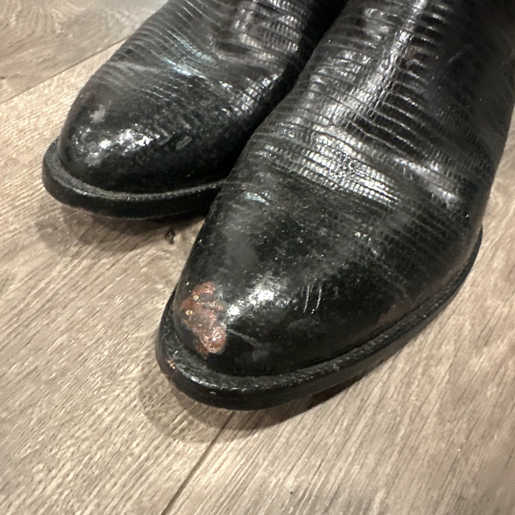 Tony Lama Tony Lama Western Boots Men 10.5 Black Leather Nacogdoches Teju Lizard Mid-Calf Pull On D Width Cowboy Shoe Size US 10.5 / EU 43-44 - 4 Thumbnail