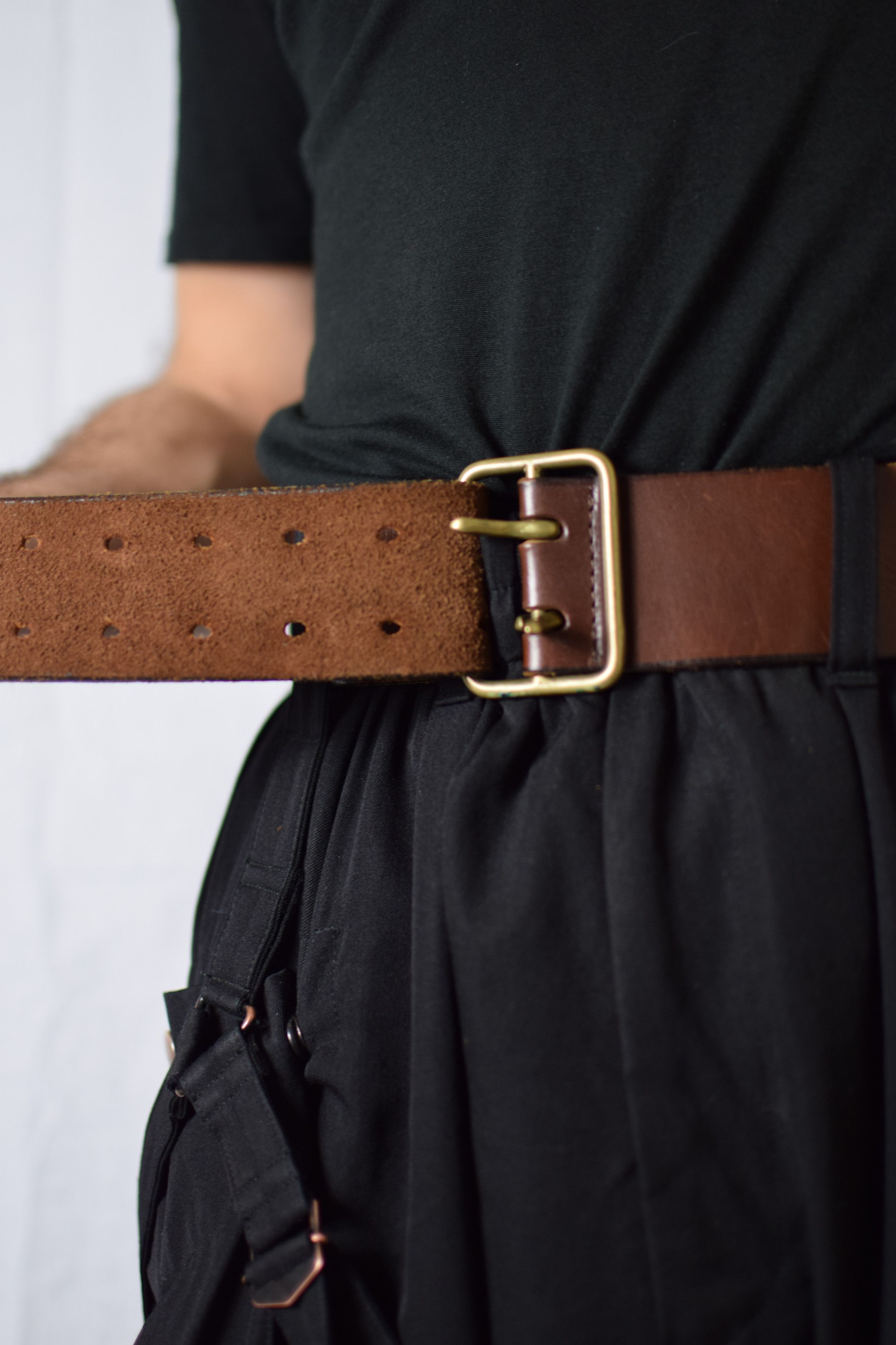 Yohji Yamamoto YYPH Double-Prong Belt - HE-F08-706 Size 32 - 4 Thumbnail