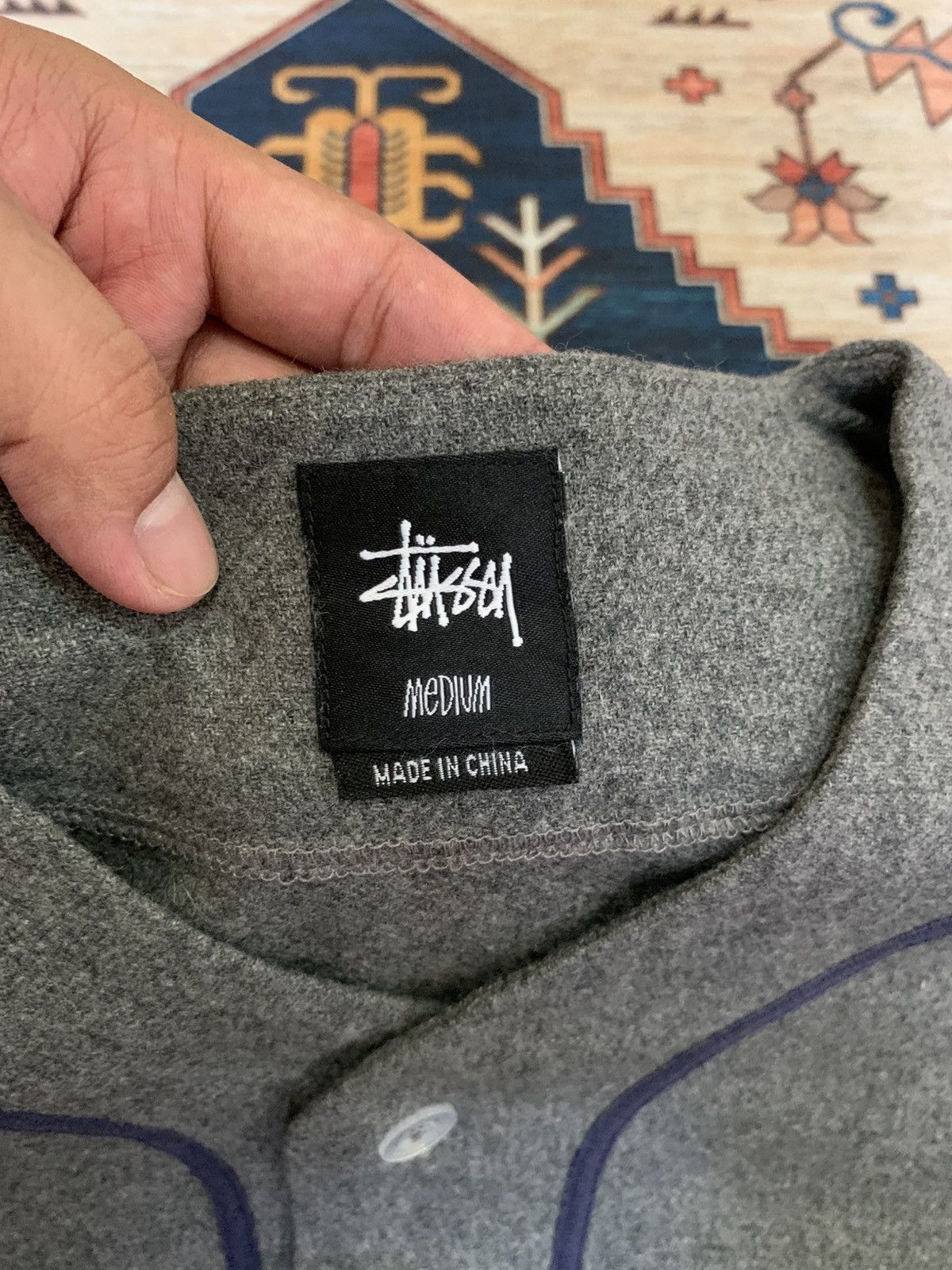 Stussy Vintage Stussy Baseball Jersey Big Logo Grey T-shirt Size US L / EU 52-54 / 3 - 2 Thumbnail