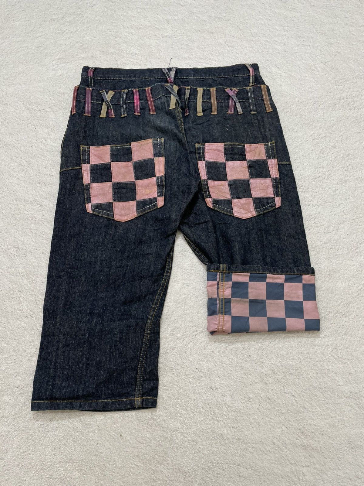 Japanese Brand 2000s Antful Jorts Double Waist RAW Denim Y2K Size US 35 - 2 Thumbnail