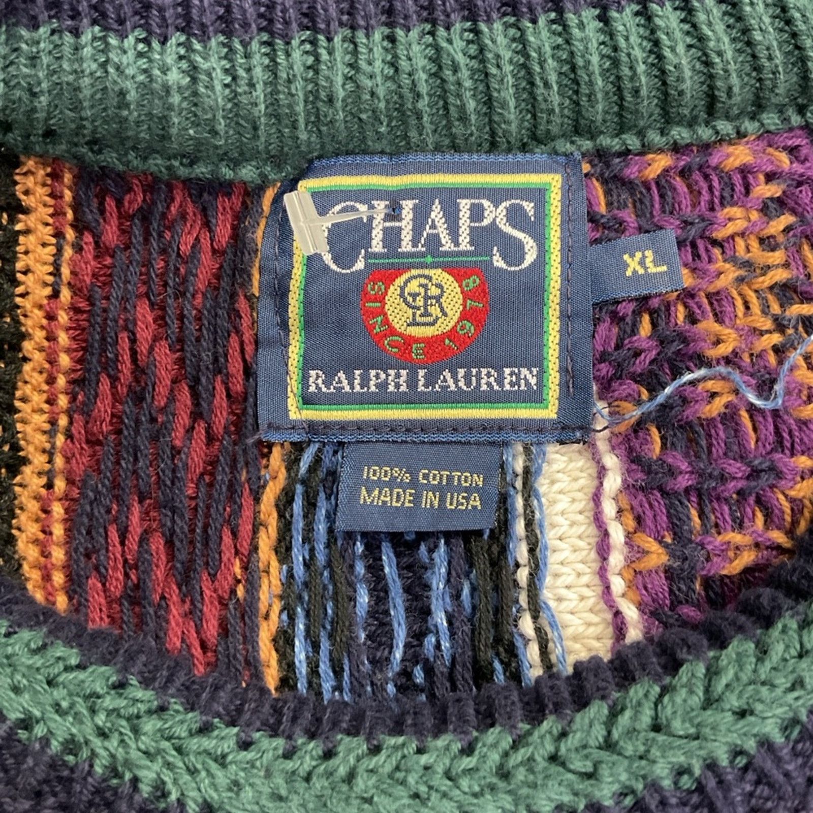 Chaps Vintage 90s Chaps Polo Ralph Lauren Knit Coogi Sweater Size US XL / EU 56 / 4 - 3 Thumbnail