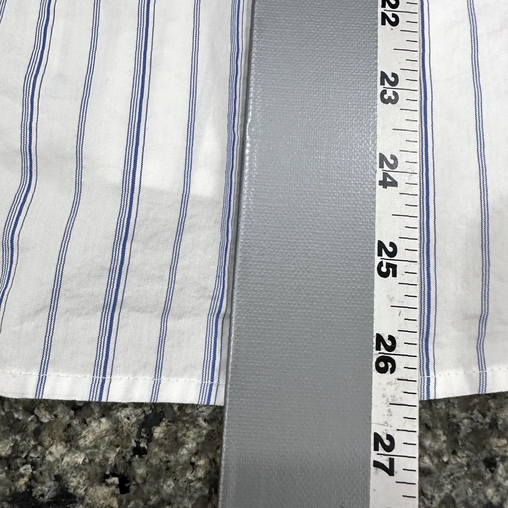 Vintage Lane Bryant Blouse Women Plus 18 Blue White Striped Sleeveless V Neck Ruffle Cotton Polyester Spandex Size XXL / US 16-18 / IT 52-54 - 6 Thumbnail