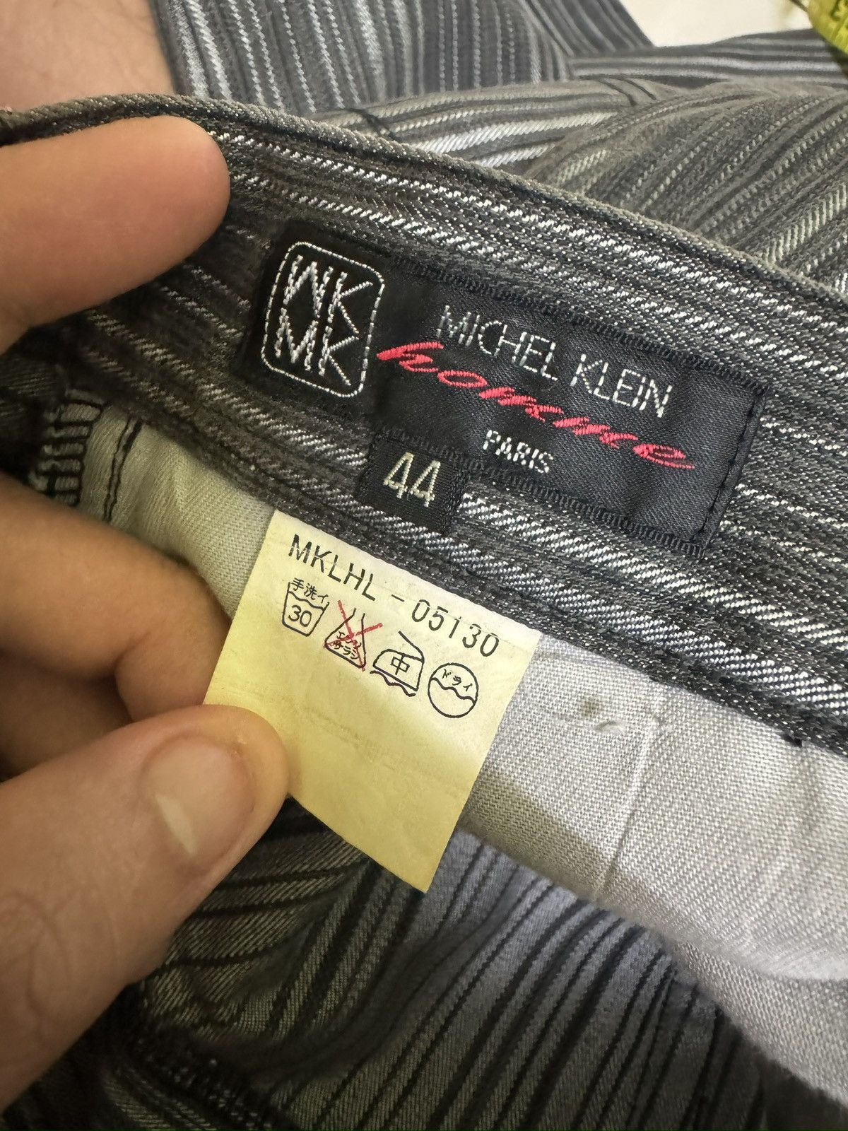 Japanese Brand Mk Homme Grey Striped Jeans Slight Flare Vintage Fit Size US 28 / EU 44 - 13 Thumbnail