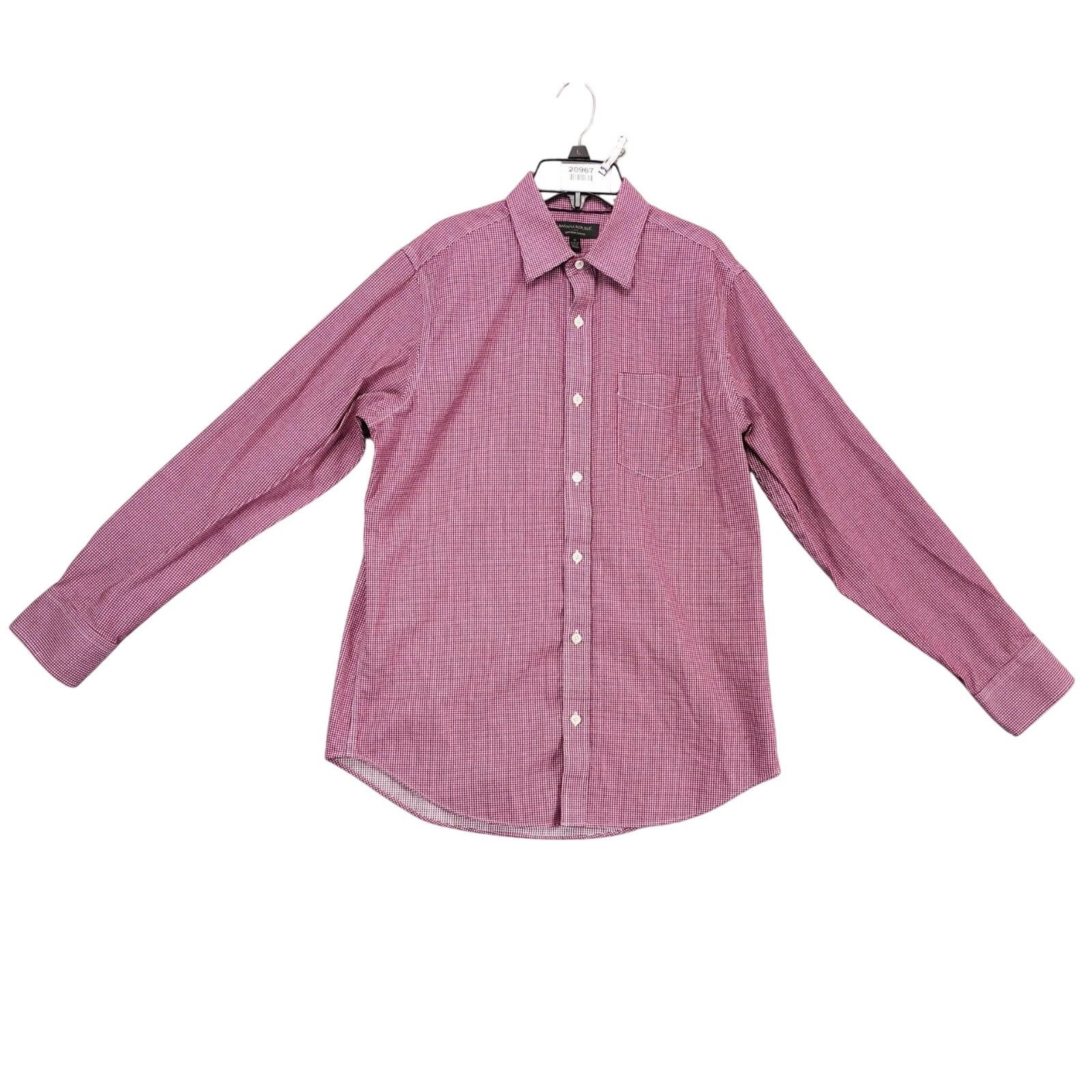 Banana Republic Banana Republic Red Check Mens Dress Shirt M 33-34 15.5 Neck Size US M / EU 48-50 / 2 - 1 Thumbnail