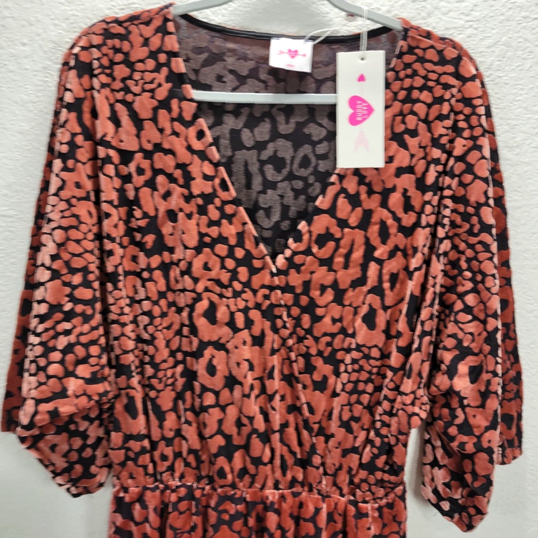 BuddyLove Buddy Love Womens Whitney Velvet Feline Dress Sz M Pink Elastic Waist New Size M / US 6-8 / IT 42-44 - 4 Thumbnail