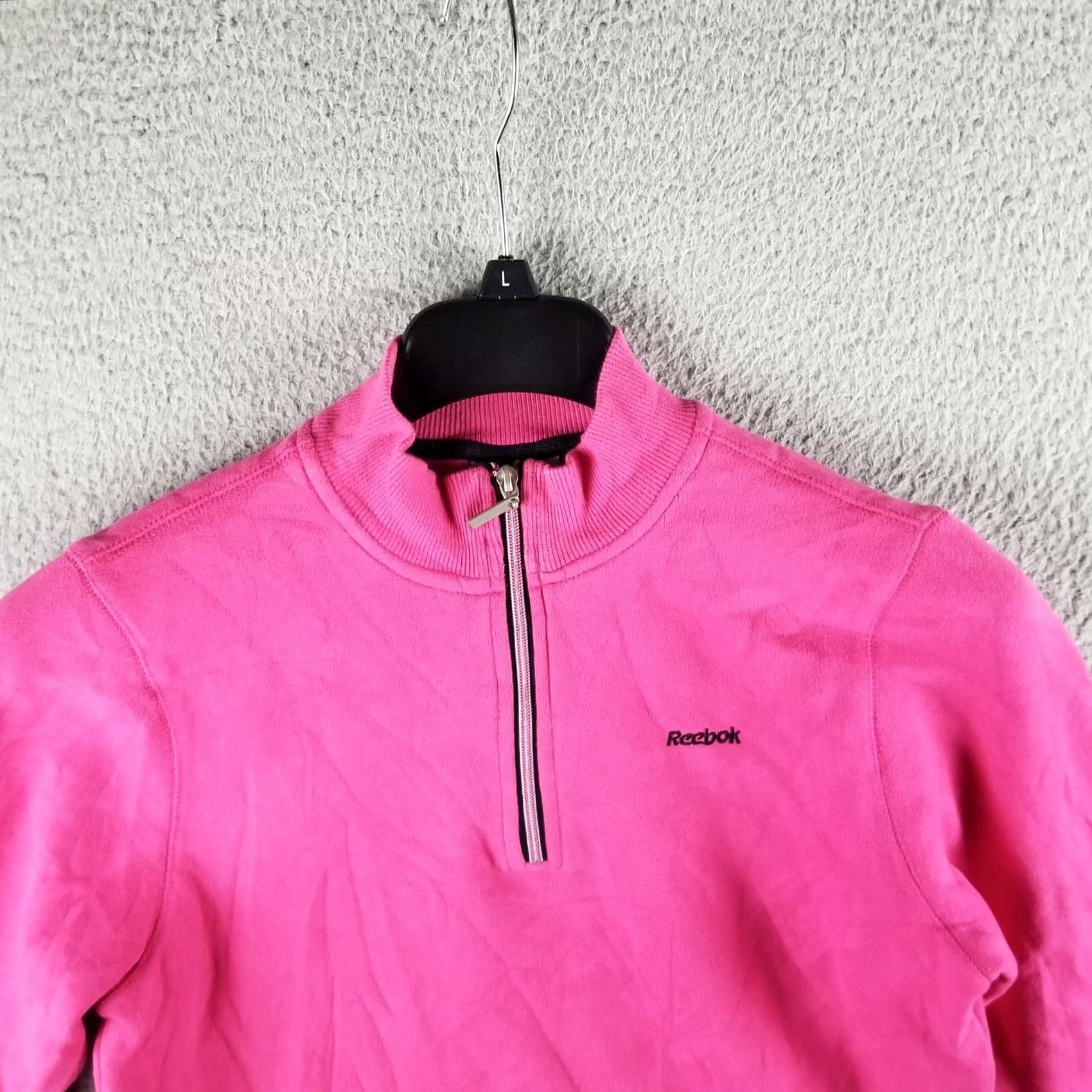 Reebok Reebok Sweatshirt Woman Medium Pink 1/4 Zip Mock Neck Embroidered Logo 90s Style Activewear Pullover Shirt Womens Size M / US 6-8 / IT 42-44 - 4 Thumbnail