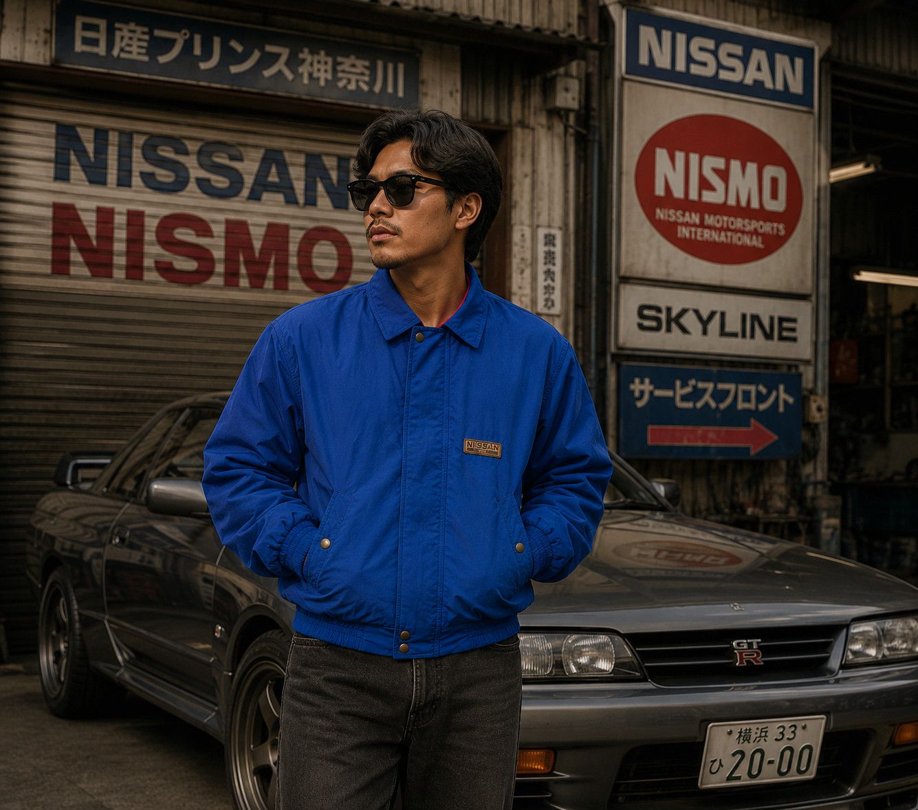 Japanese Brand Vintage 80s Nissan Jacket Made in UK, JDM, Skyline, Nismo, Size US M / EU 48-50 / 2 - 1 Thumbnail