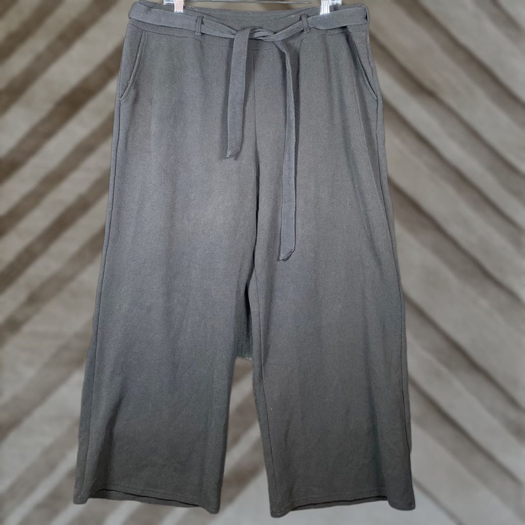 Vintage Terra & Sky Womens Sweatpants Black Pull On Cropped Lounge Stretch 1X Petite Size 37" - 1 Thumbnail
