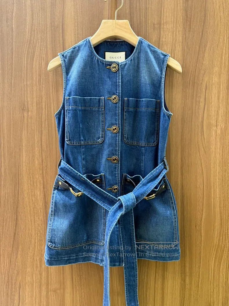 Gucci Gucci Double G metal buckle design denim vest Size XS / US 0-2 / IT 36-38 - 1 Thumbnail