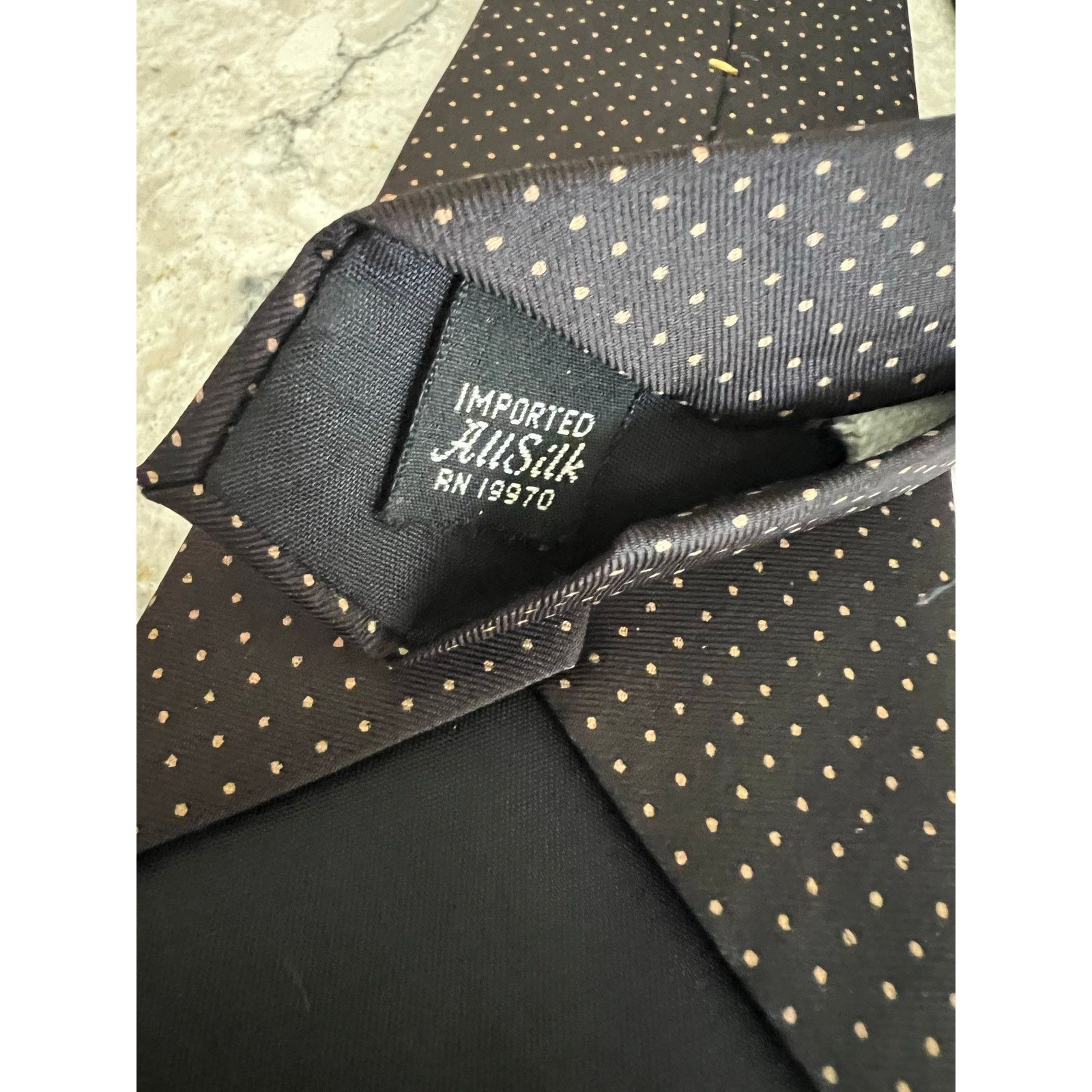Vintage Arturo Phillipe 100% Imported Silk Neck Tie Black Brown Size ONE SIZE - 5 Thumbnail