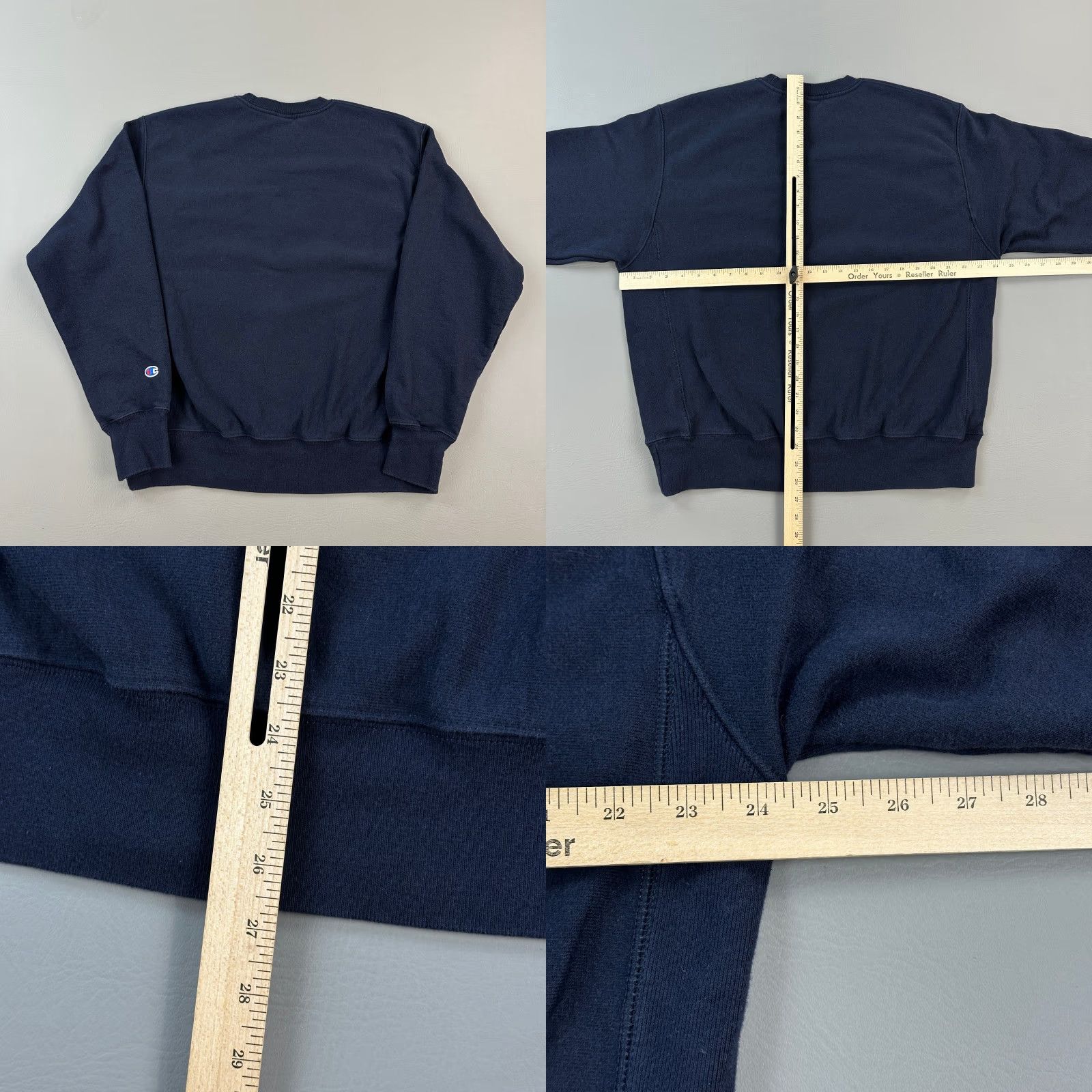 Champion Champion Sweatshirt Mens Large Navy Chenille Embroidered Pullover Reverse Weave Size US L / EU 52-54 / 3 - 8 Thumbnail