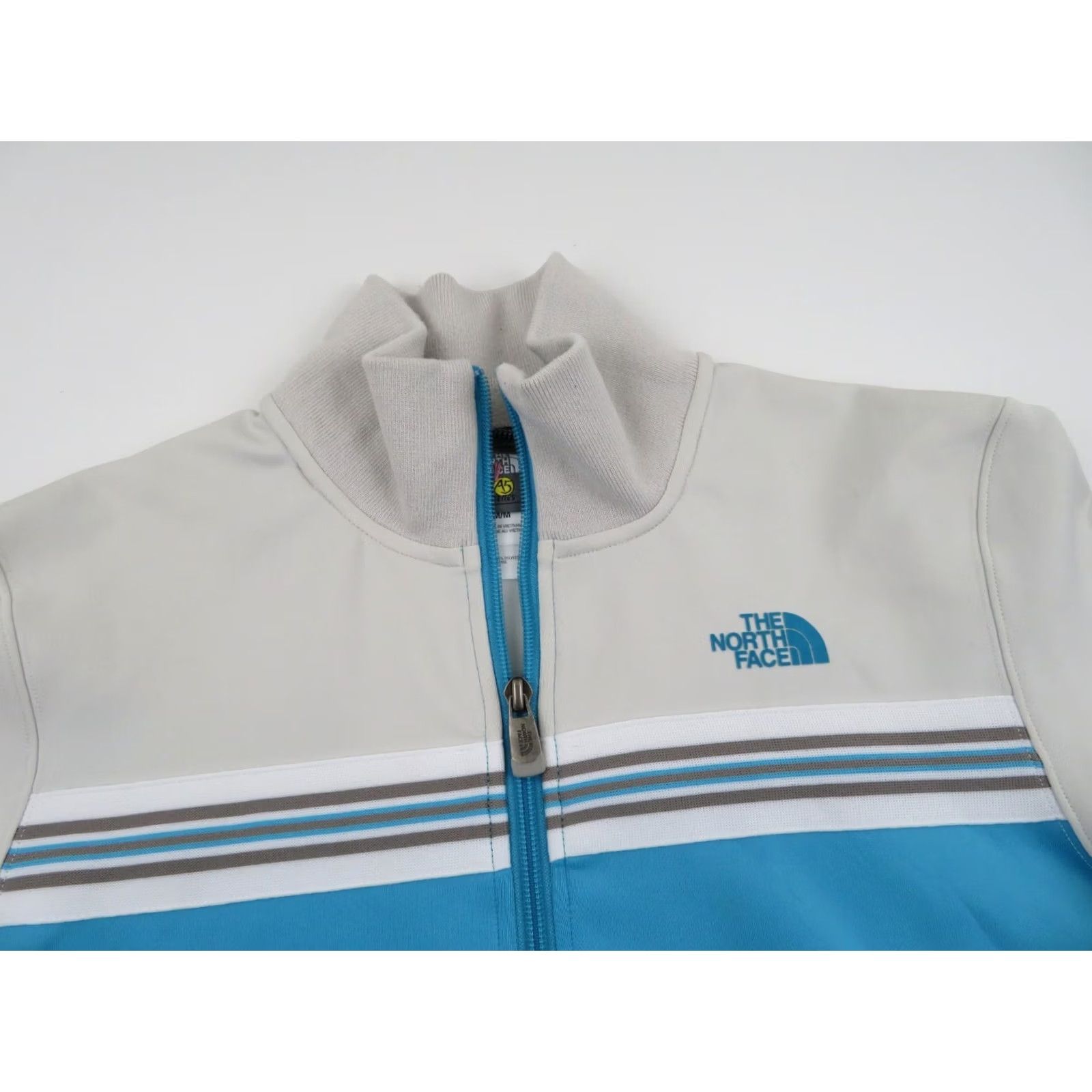 The North Face The North Face Jacket Womens M White Full Zip Striped All Seasons Logo Embroidered Windbreaker Fall Spring Summer Winter Casual Size M / US 6-8 / IT 42-44 - 2 Thumbnail
