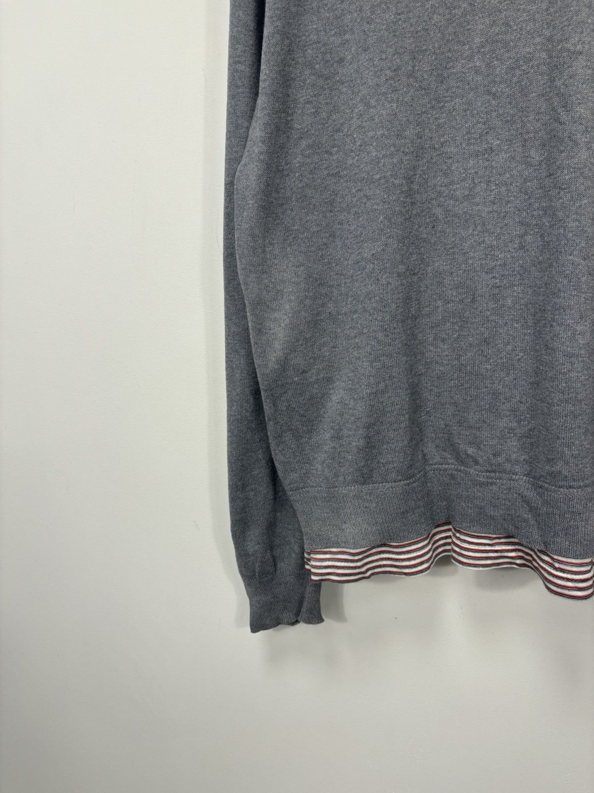 Dolce & Gabbana Vintage Dolce & Gabbana Men’s Preppy Gray V-Neck Sweater Size US XL / EU 56 / 4 - 4 Thumbnail