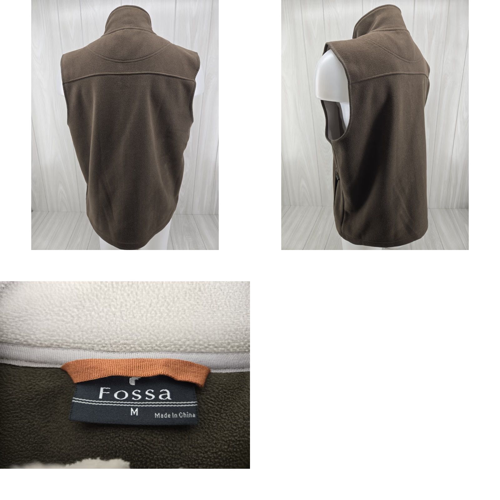 Vintage Fosssa Altec Vest Men’s Medium Brown Green Fleece Lined Full Zip Vest Regular Fit Stand-Up Collar Zipped Pockets All Seasons Size US M / EU 48-50 / 2 - 8 Thumbnail