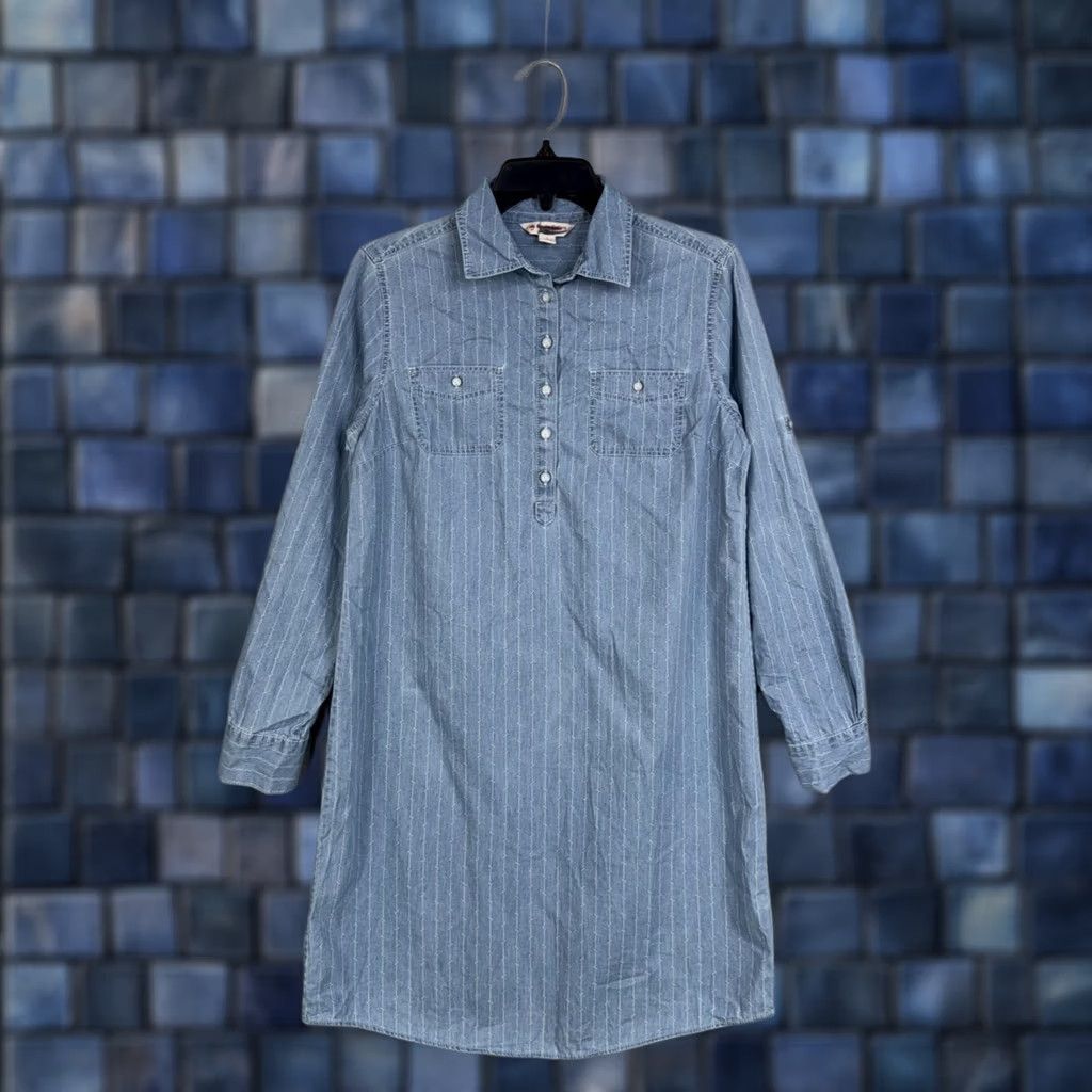 Brooks Brothers Brooks Brothers Womens 6 Chambray Shirt Dress Stripes Size M / US 6-8 / IT 42-44 - 1 Thumbnail