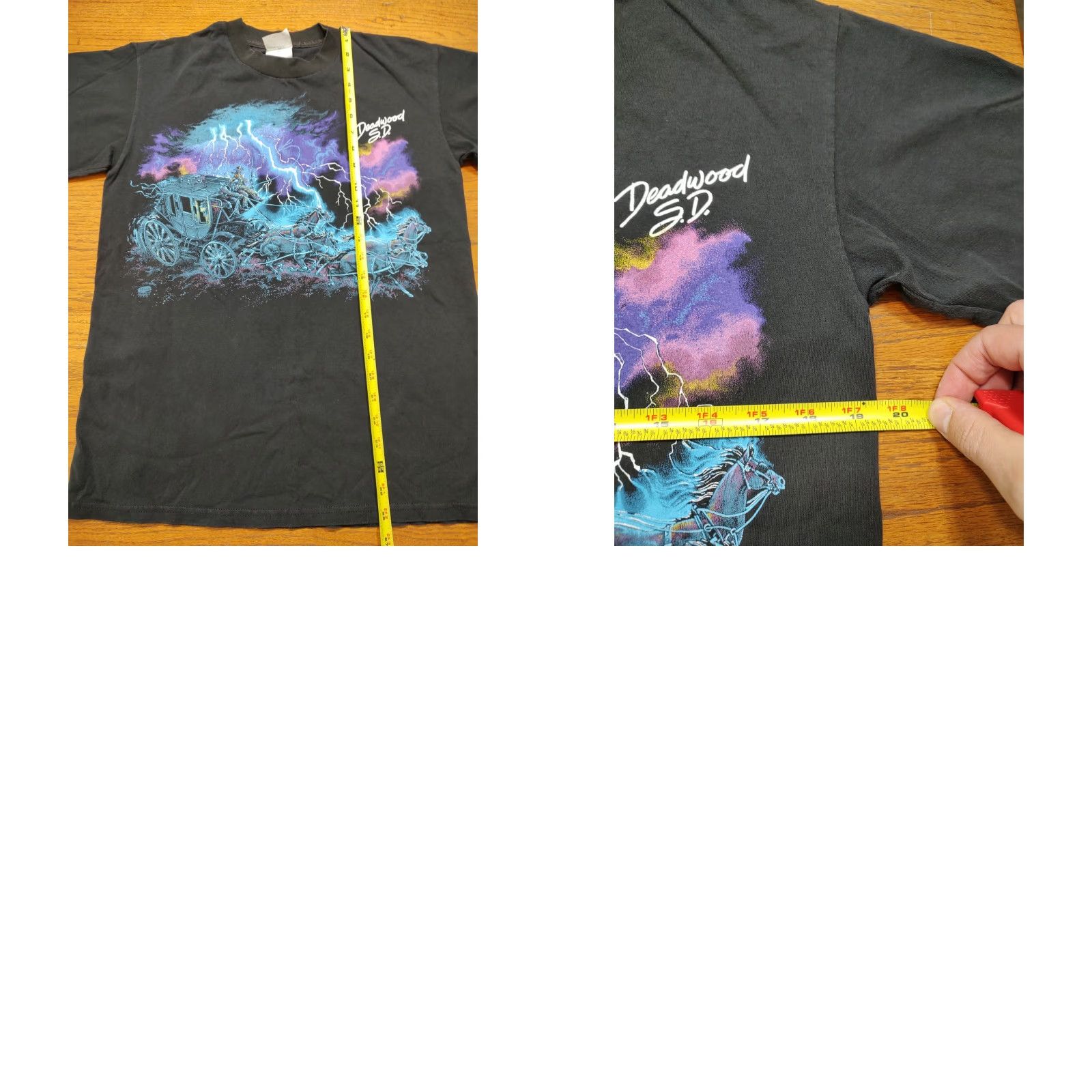 Gildan VINTAGE Gildan T-Shirt Western 90s US Stagecoach Lightning Black Mens M Shirt Size US M / EU 48-50 / 2 - 8 Thumbnail