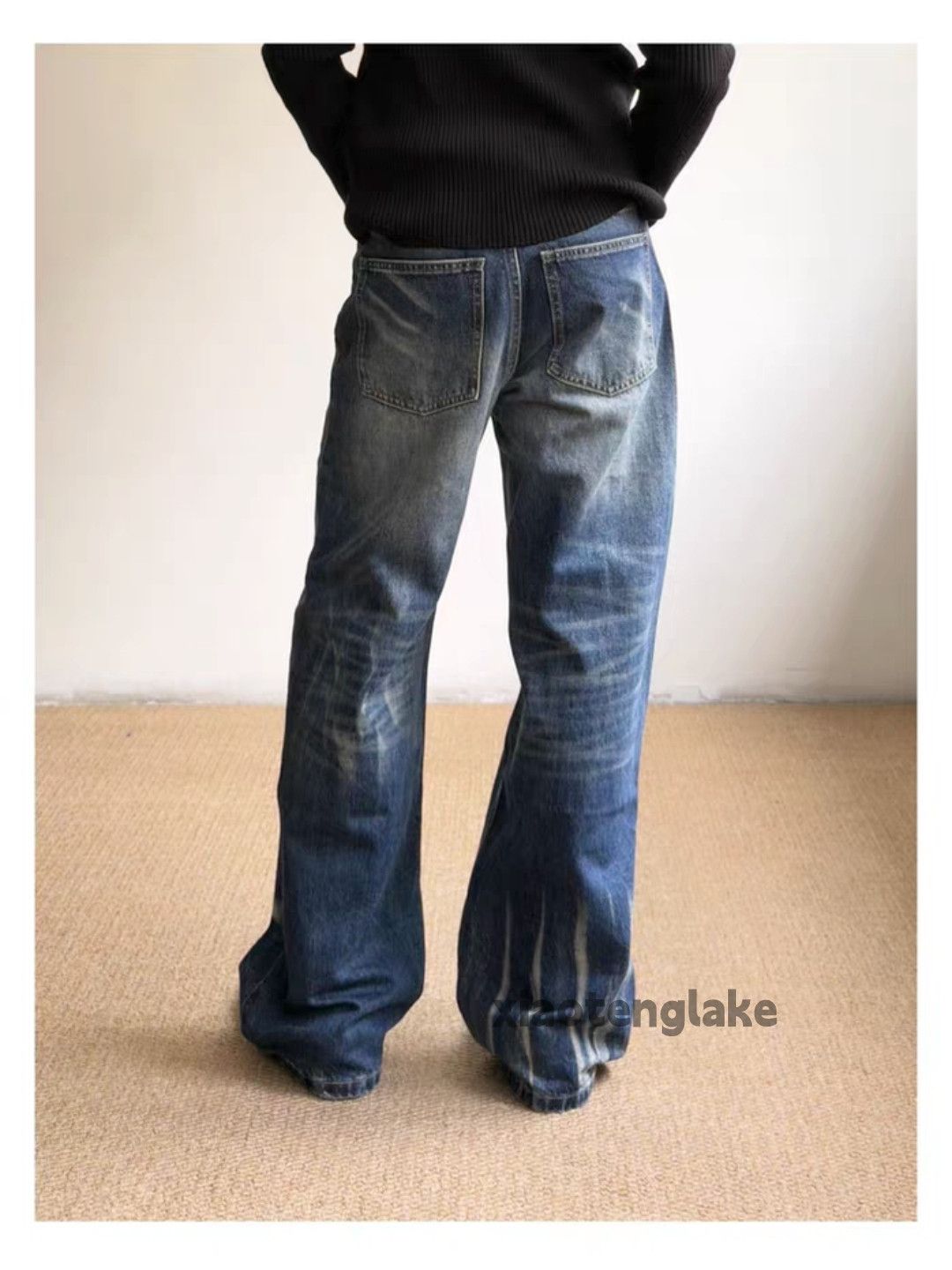 Jean zx vintage distressed wide Leg cleanfit yuppie jeans Size US 34 / EU 50 - 5 Thumbnail