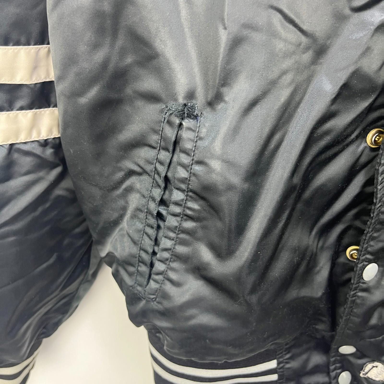 Chalk Line Vintage NFL Oakland Raiders Satin Bomber Jacket Button Up Size ONE SIZE - 9 Thumbnail