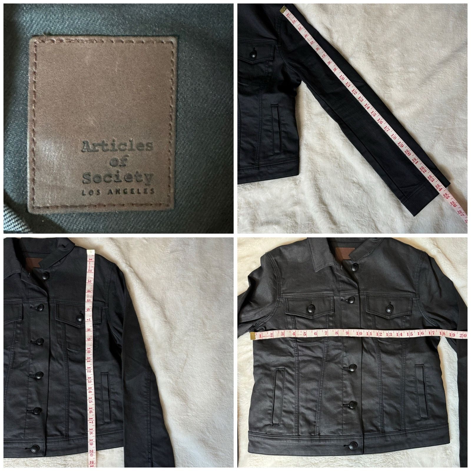Unknown London Articles of Society Black Denim Jacket Women’s Size M USED Size M / US 6-8 / IT 42-44 - 7 Thumbnail