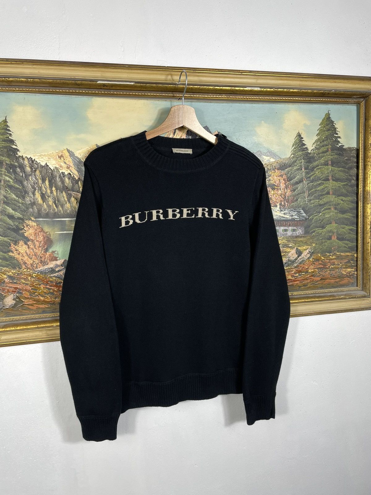 Burberry × Designer Burberry Black Jumper Sweater Knitwear Pull Old Money Luxury Size S / US 4 / IT 40 - 3 Thumbnail
