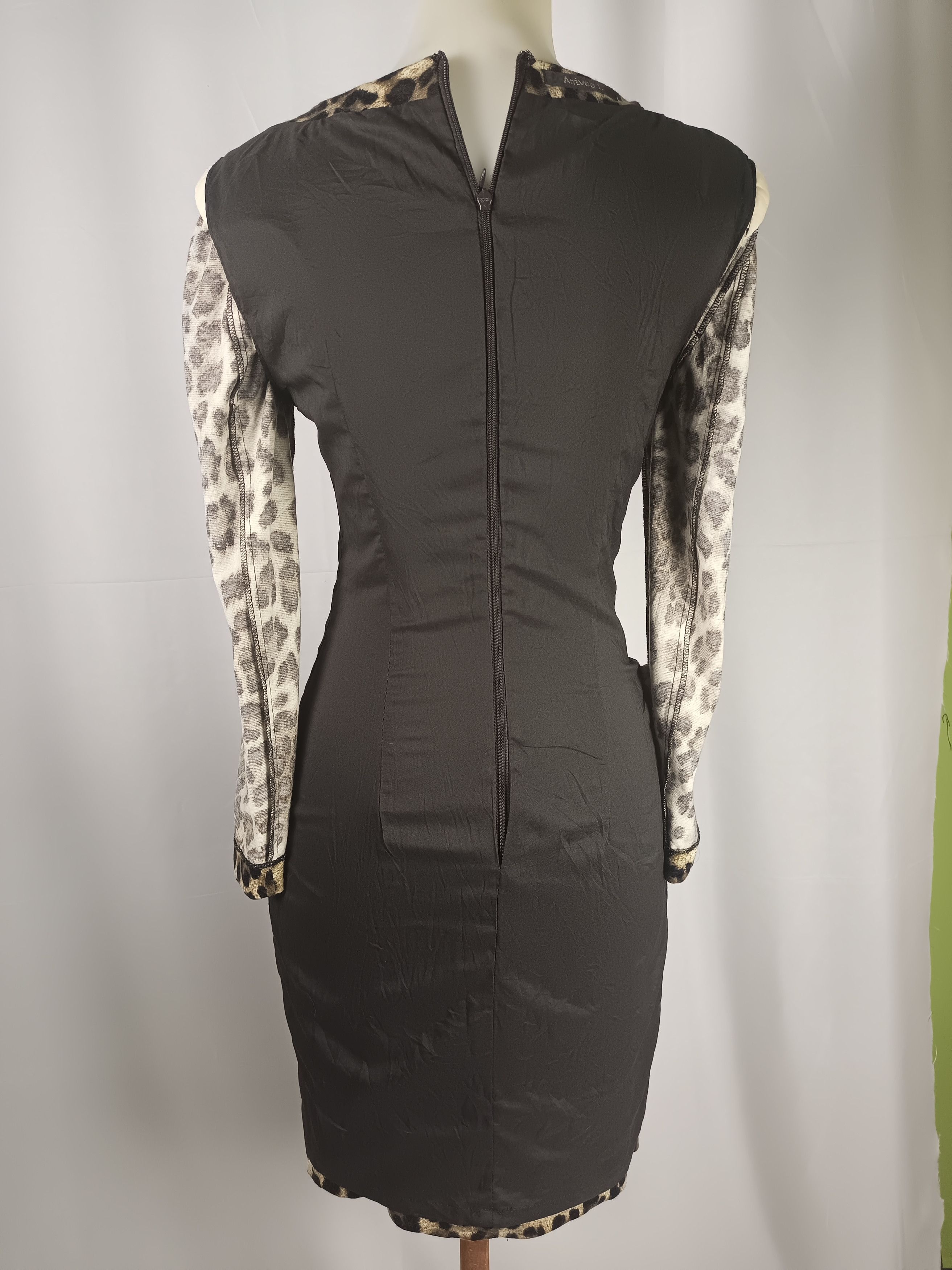 Vintage Anivee f. Women's Dress Leopard Print Back Zipper Bodycon Size S / US 4 / IT 40 - 8 Thumbnail