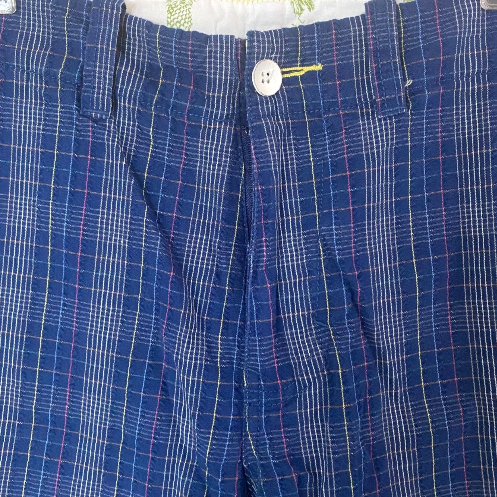 Tommy Bahama VINTAGE Tommy Bahama Relax Seersucker Flat Front Shorts Blue Plaid Mens Size 32 Size US 32 / EU 48 - 5 Thumbnail