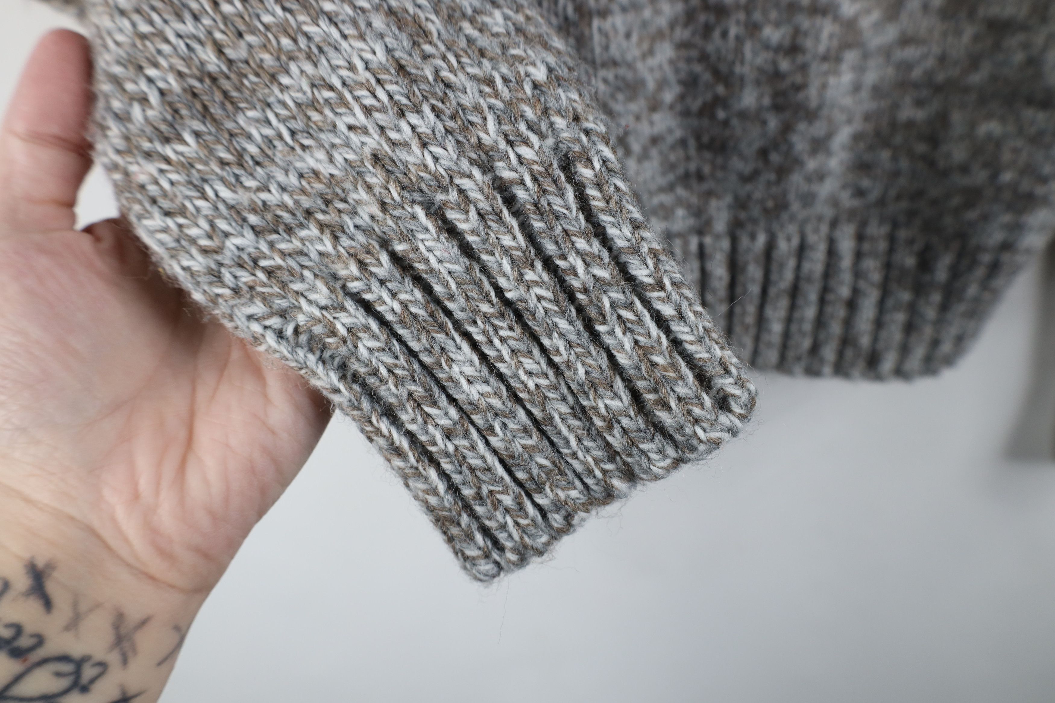 Vintage Vintage 70s Streetwear Wool Blend Knit Shawl Sweater Gray Size S / US 4 / IT 40 - 6 Thumbnail