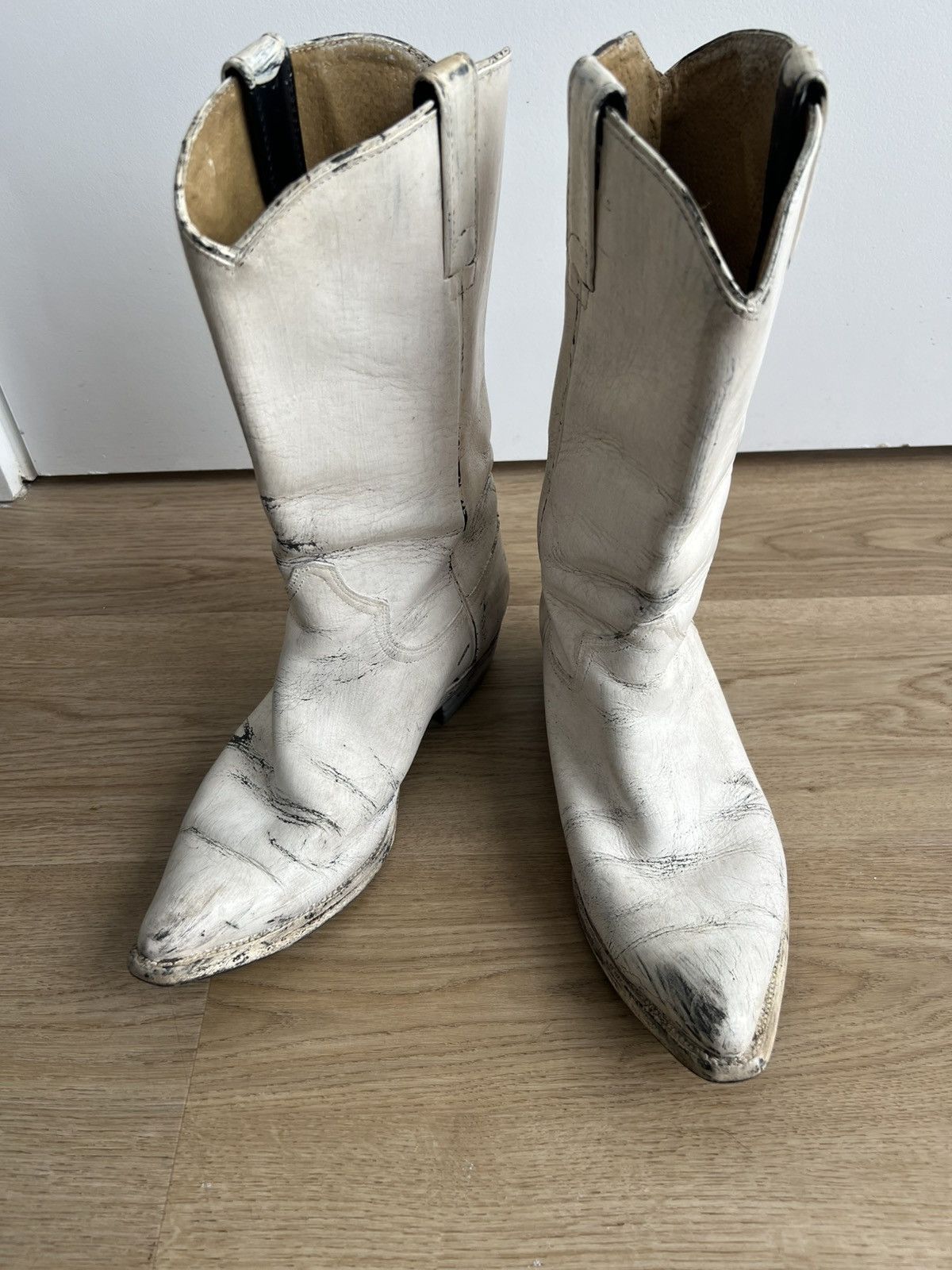 Maison Margiela SS00 White Painted Cowboy Boots Size US 9 / EU 42 - 7 Thumbnail