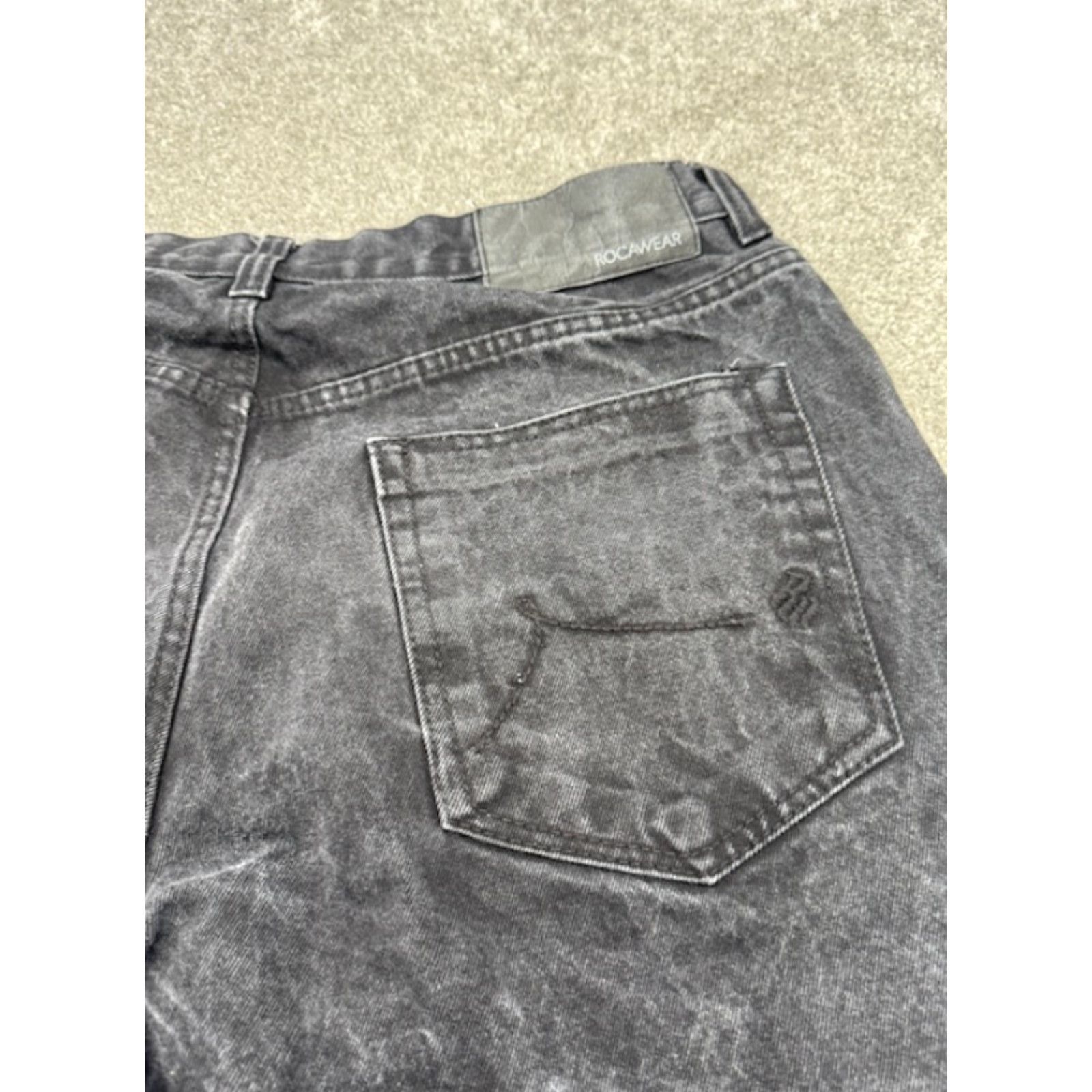 Rocawear Rocawear Jeans Shorts Men's 38x13 Black Denim Baggy Hip Hop 100% Cotton 6297 Vintage 90s Mens Size US 38 / EU 54 - 7 Thumbnail
