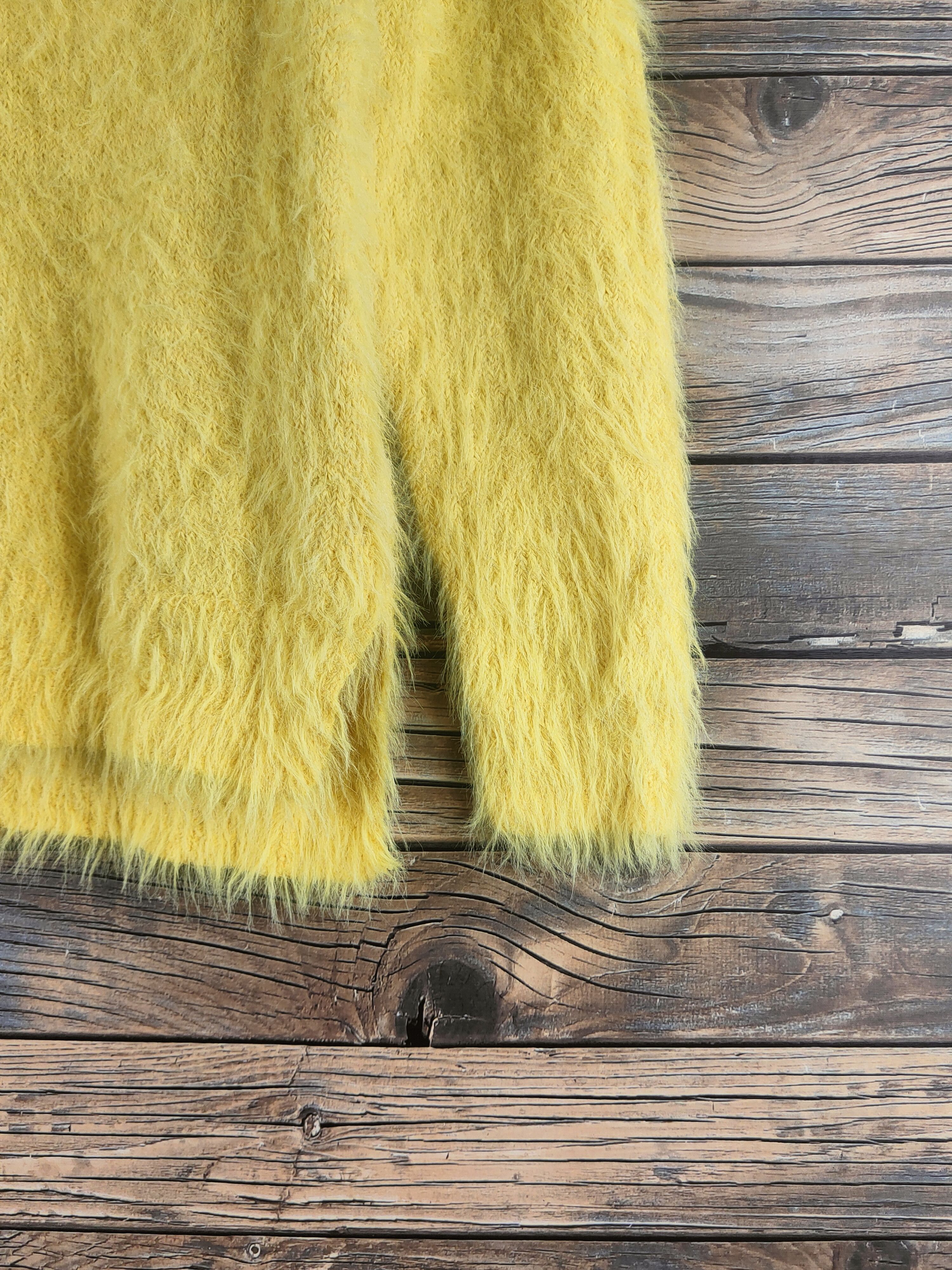 Japanese Brand DL Khalita Yellow Fur Mohair Knitwear #46-513 Size US S / EU 44-46 / 1 - 6 Thumbnail