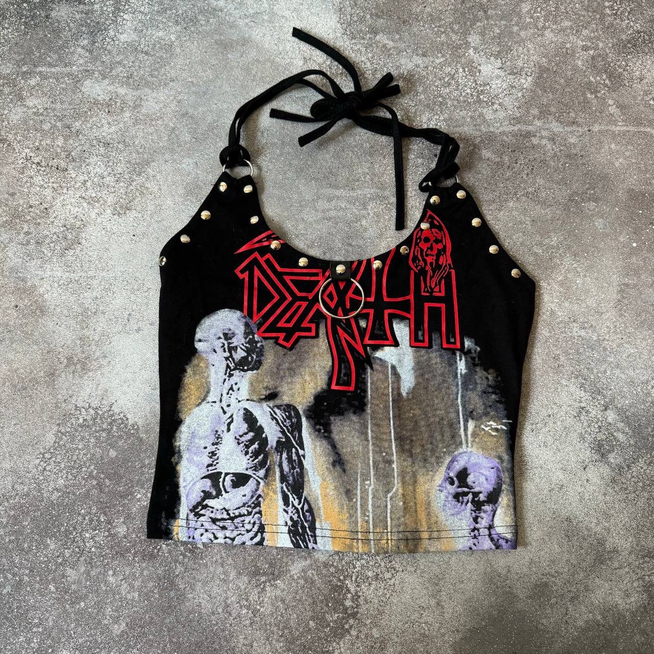 20471120 Amazing Y2K Goth Crop Top Size M / US 6-8 / IT 42-44 - 2 Thumbnail