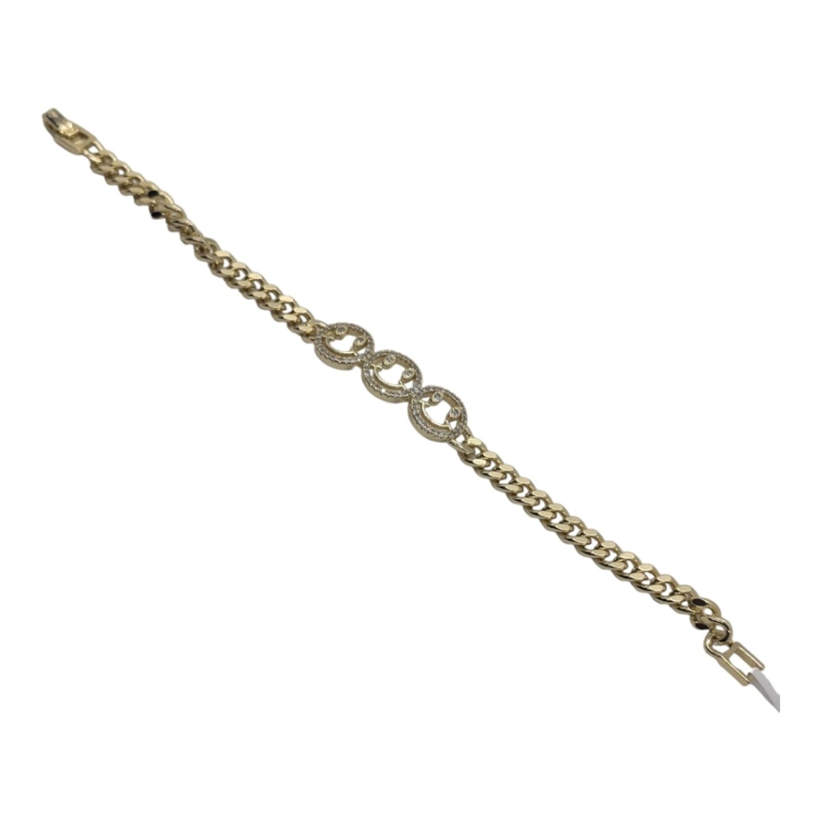 The Unbranded Brand 14 KT Gold Filled Bracelet with 😊😊😊 faces Size ONE SIZE - 4 Thumbnail