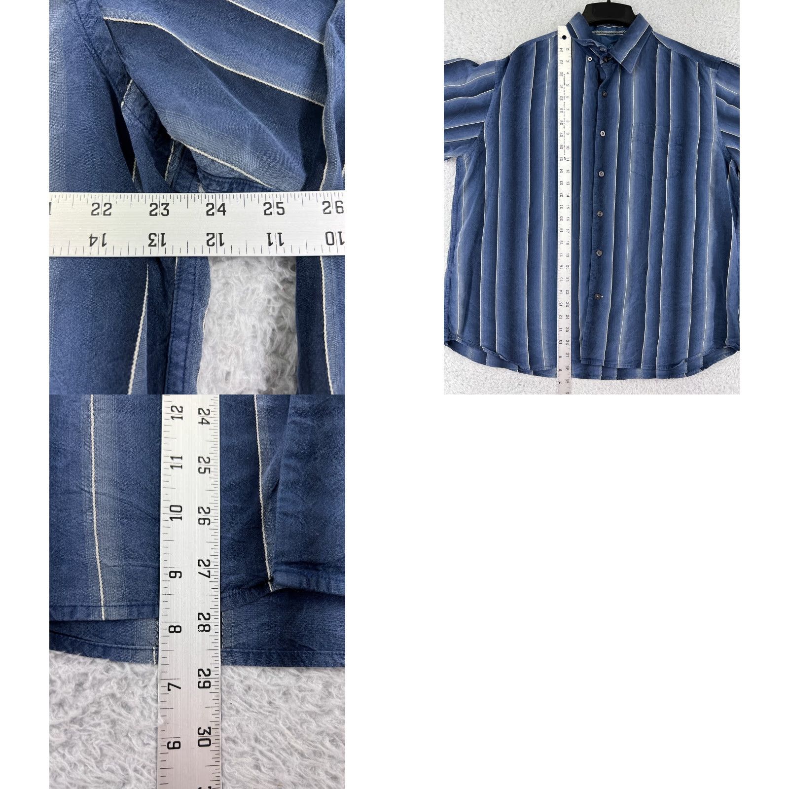 Tommy Bahama Tommy Bahama Shirt Mens XL Blue Striped Silk Button-Up 100% Silk Aloha Beach Hawaiian Vacation Resort Shirt Men Size US XL / EU 56 / 4 - 9 Thumbnail