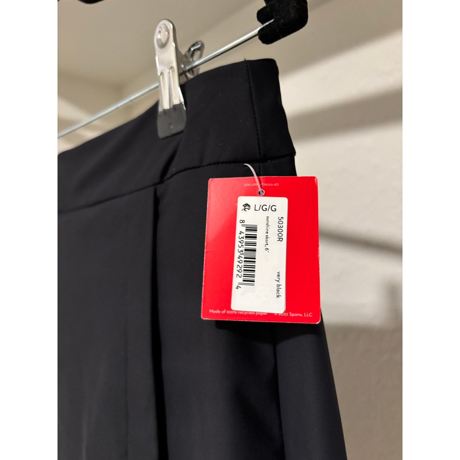 Spanx NWT SPANX Black 6" SUNSHINE Pull On SKORTS Womens LARGE Size 32" / US 10 / IT 46 - 6 Thumbnail