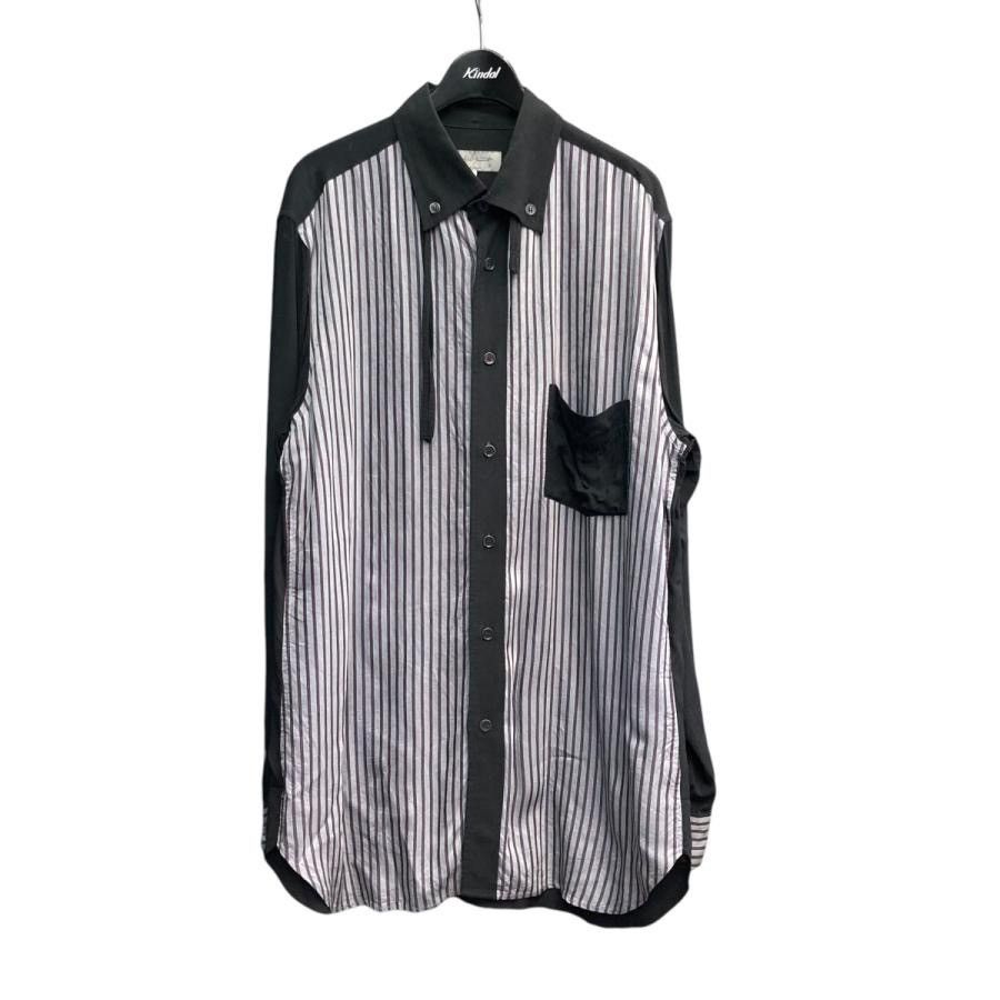Yohji Yamamoto Yohji Yamamoto Pour Home AW21 Plain/Stripe Loop Collar Shirt Size US L / EU 52-54 / 3 - 9 Thumbnail